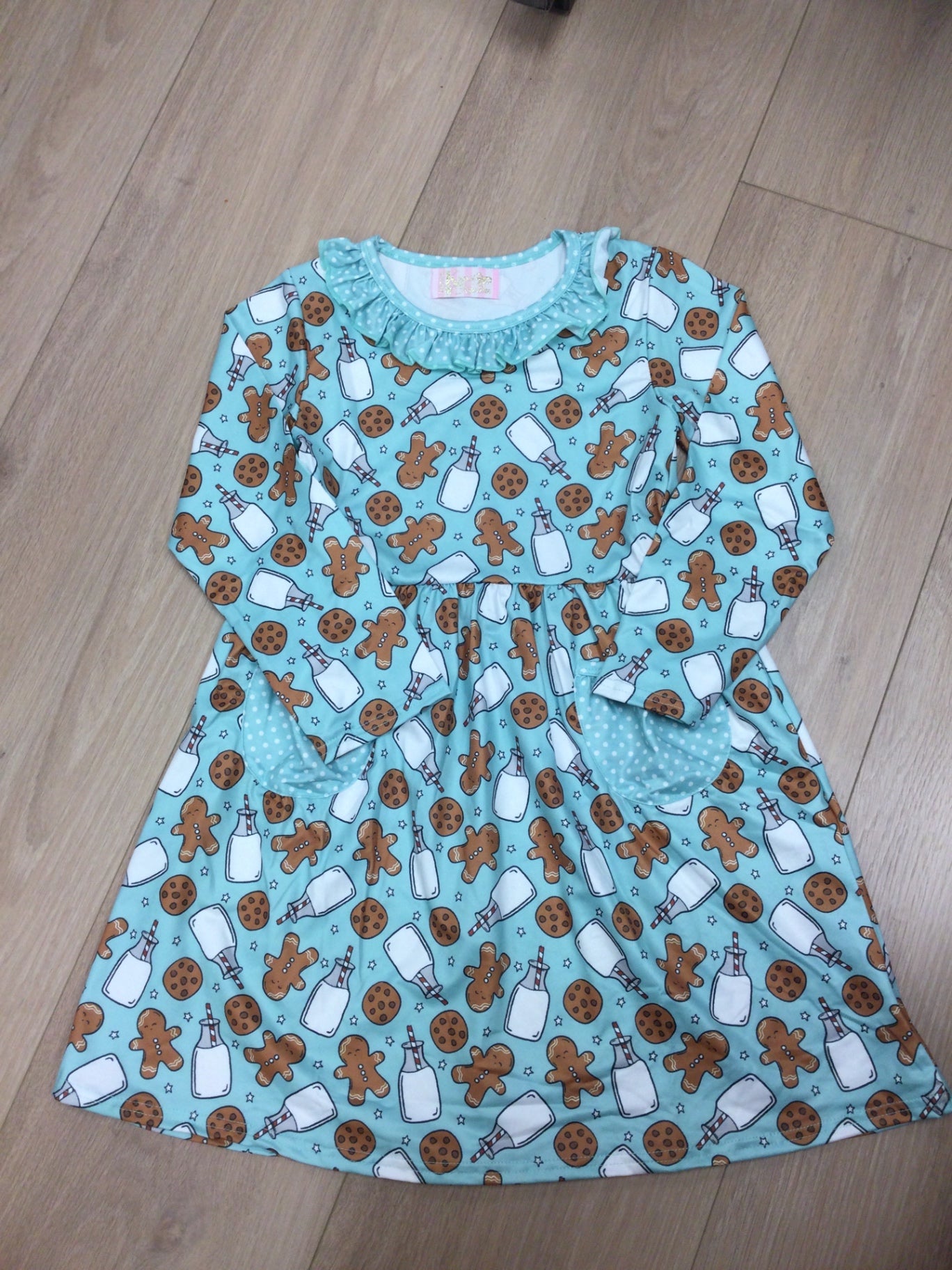 Kryssi Kouture Dress 7-8Y Light Blue cookies