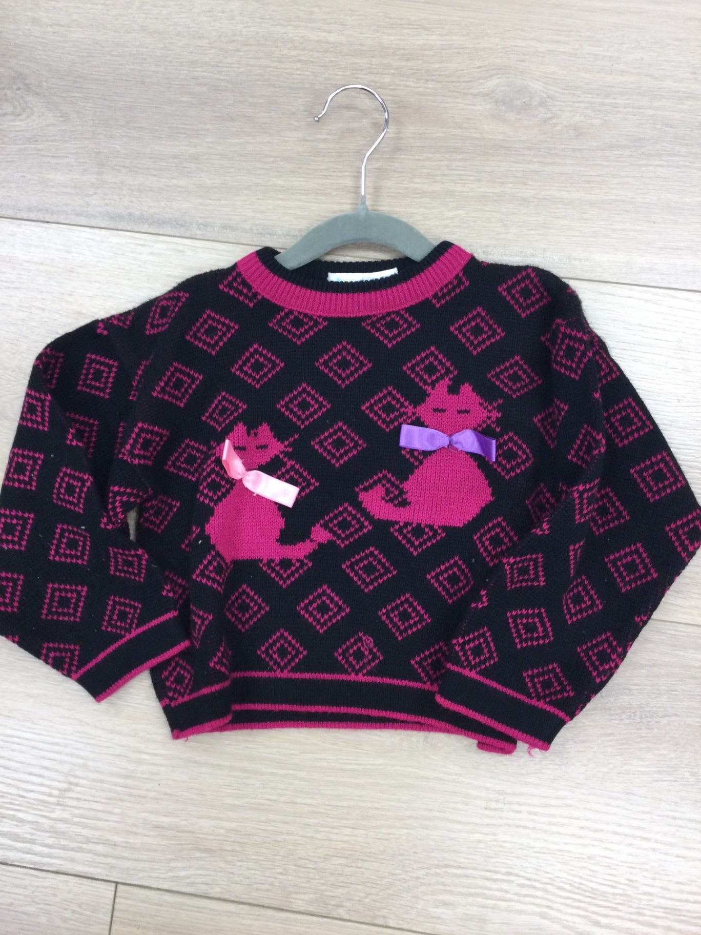 Mini Express Sweater 3T Black and Pink