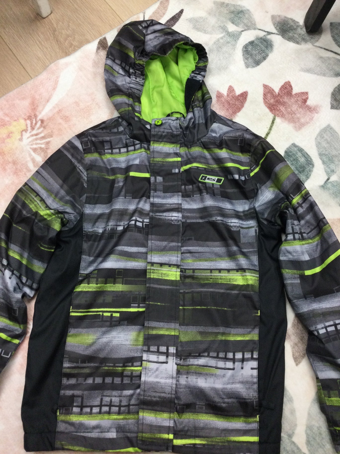 MTN Jacket Black, Gray, and Neon Green