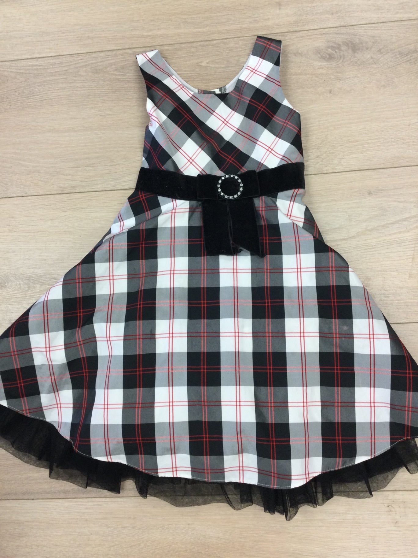 Jona Michelle Dress 5Y Black, White, Red
