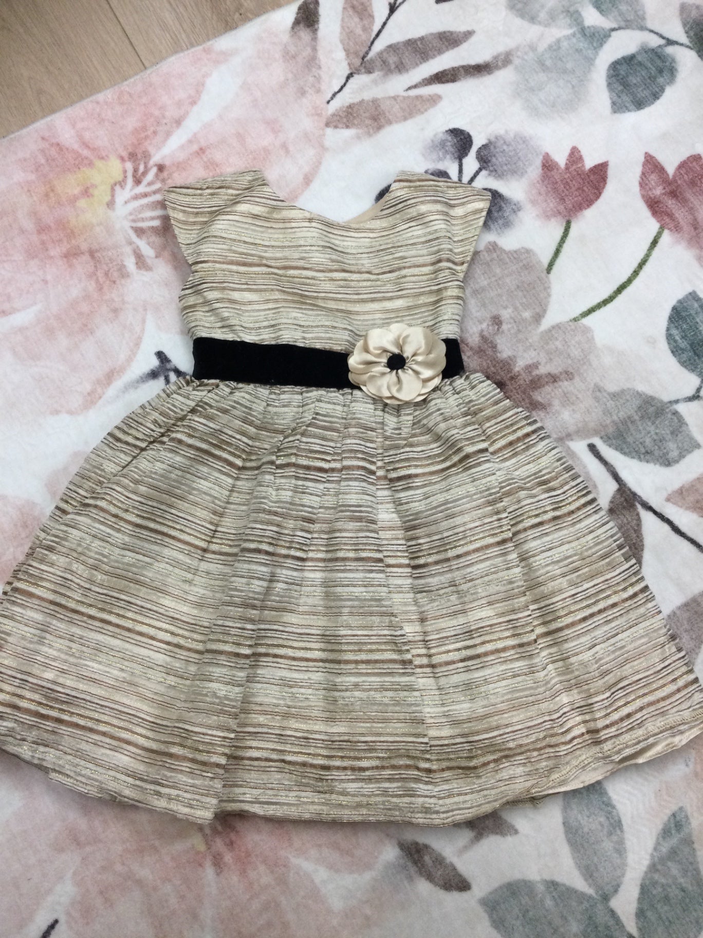 Jona Michelle Dress 4 Beige with multicolored stripes