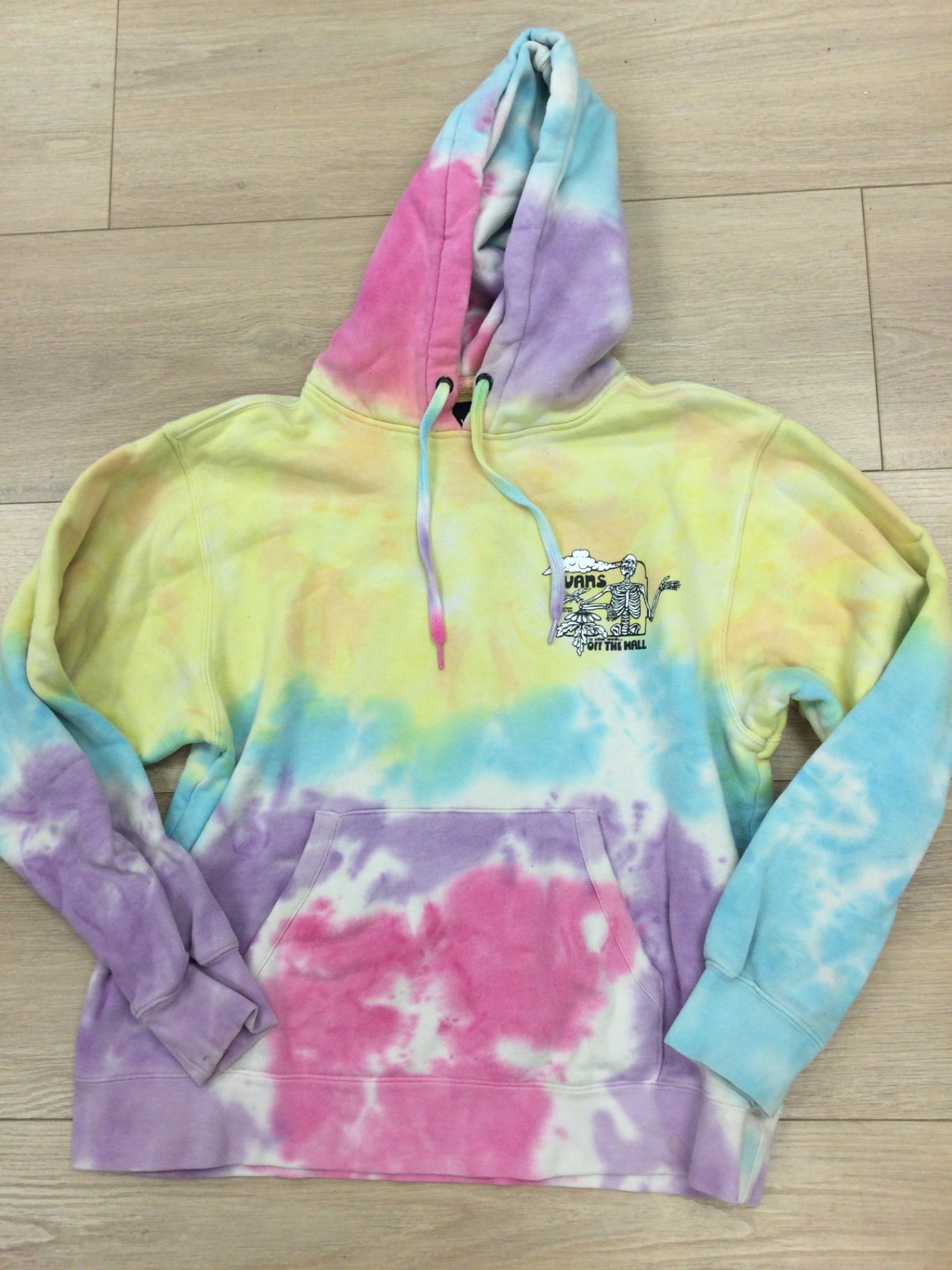 Vans Hoodie Men’s small Multi-color (pastel shades of yellow, pink, purple, blue, and white)