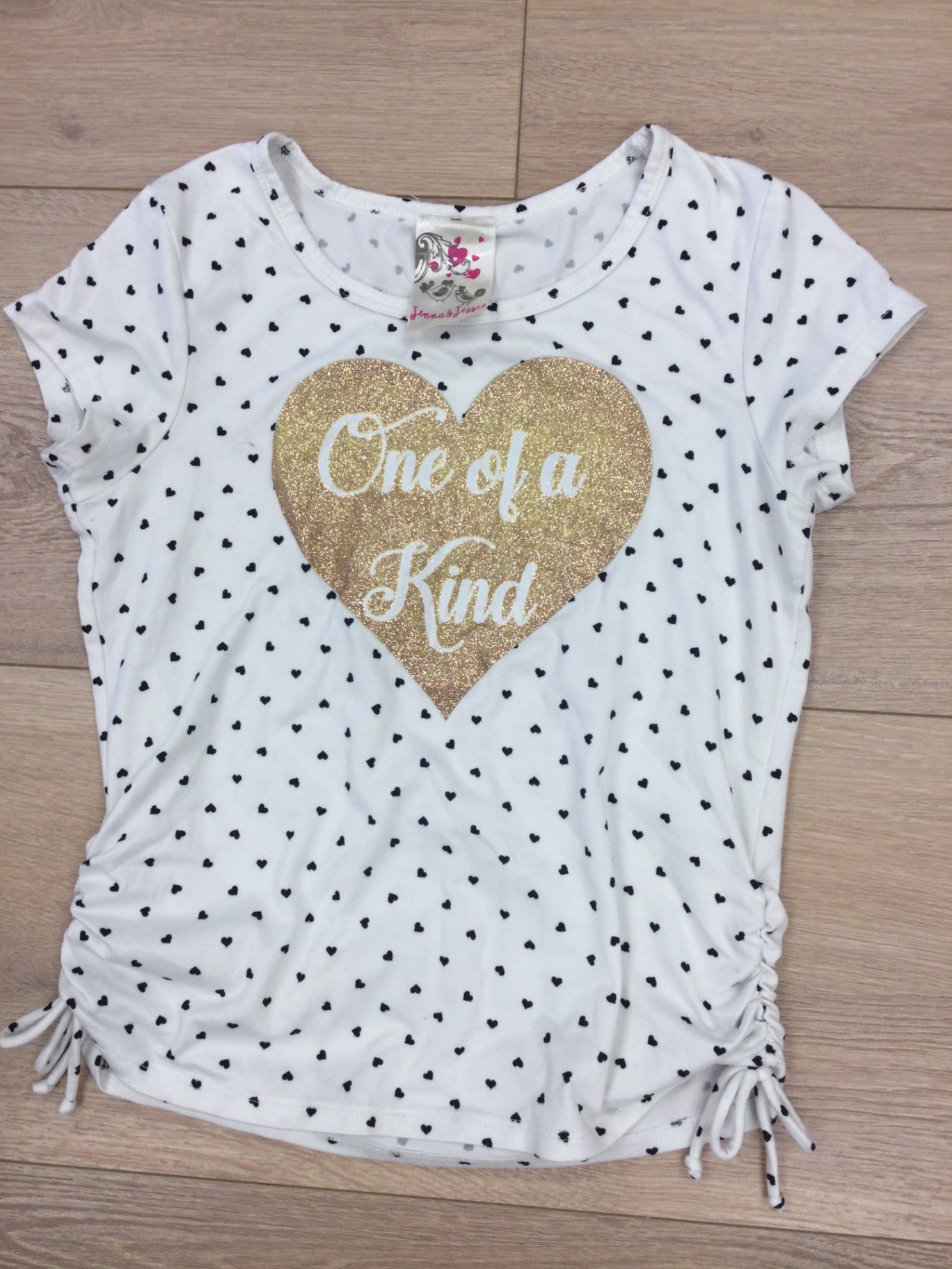 Jenna & Jessie T-Shirt 10Y White with black