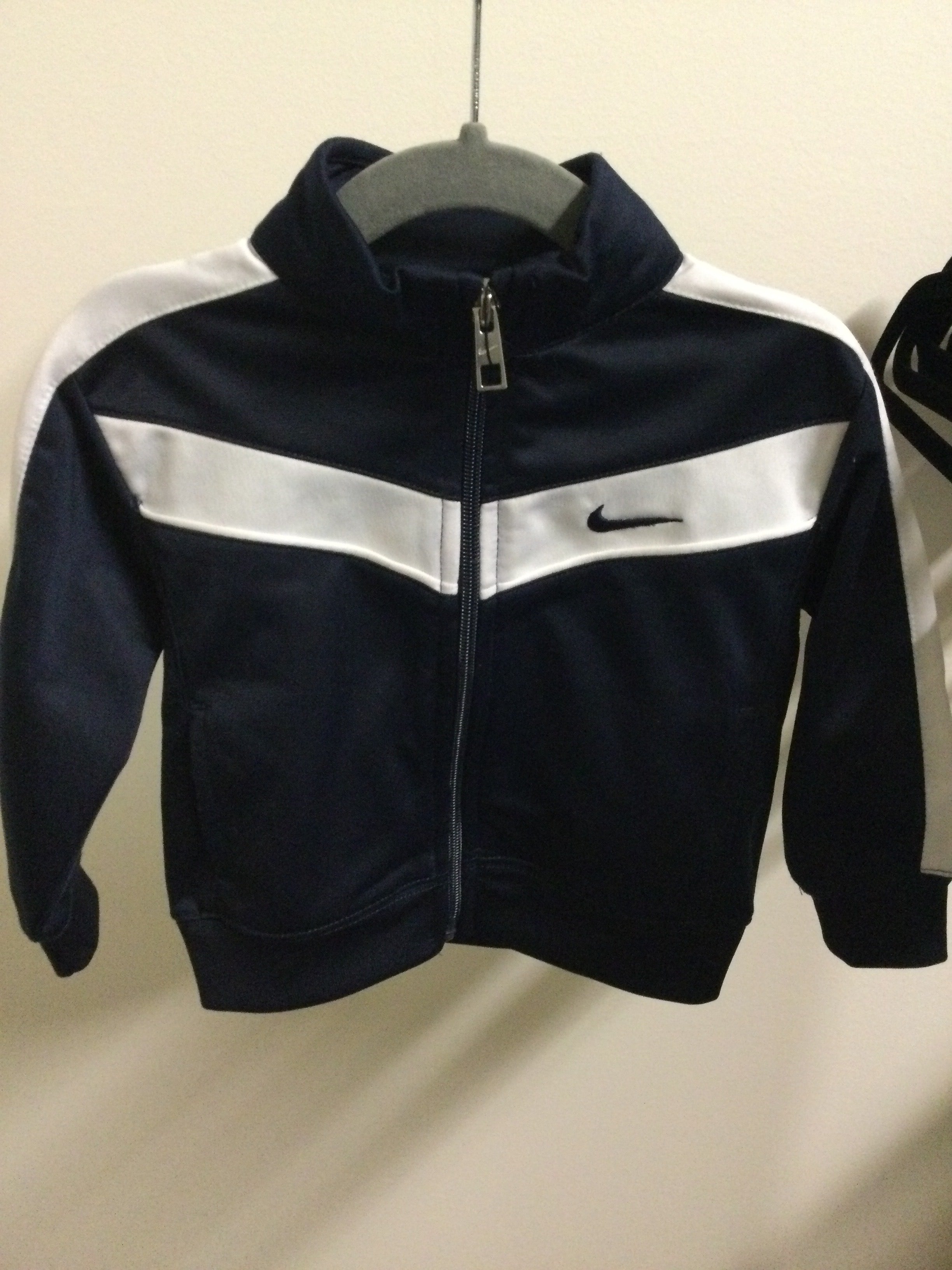 Nike navy/white zipper sweater 12M