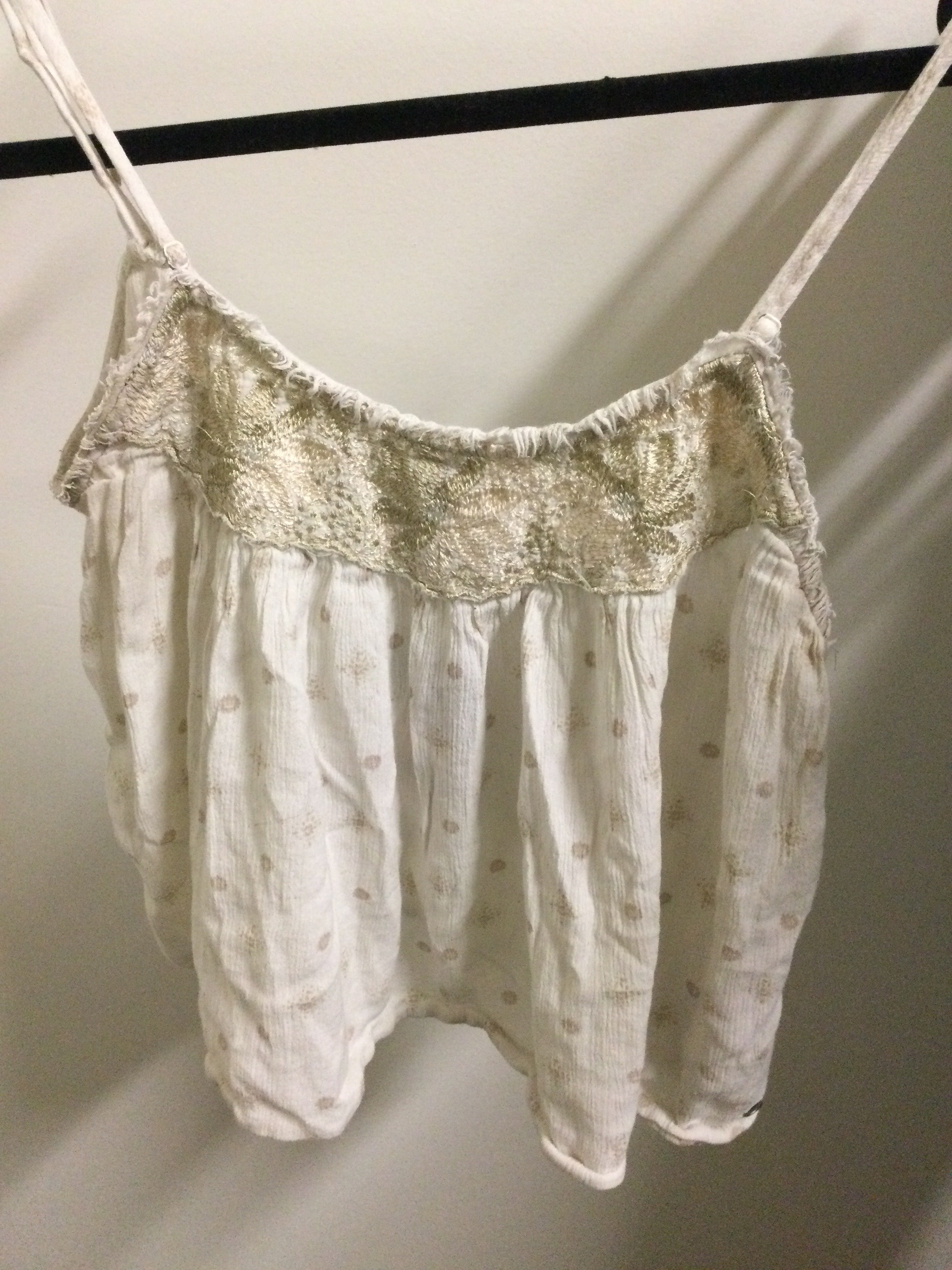American Eagle pink/gold shirt Women M
