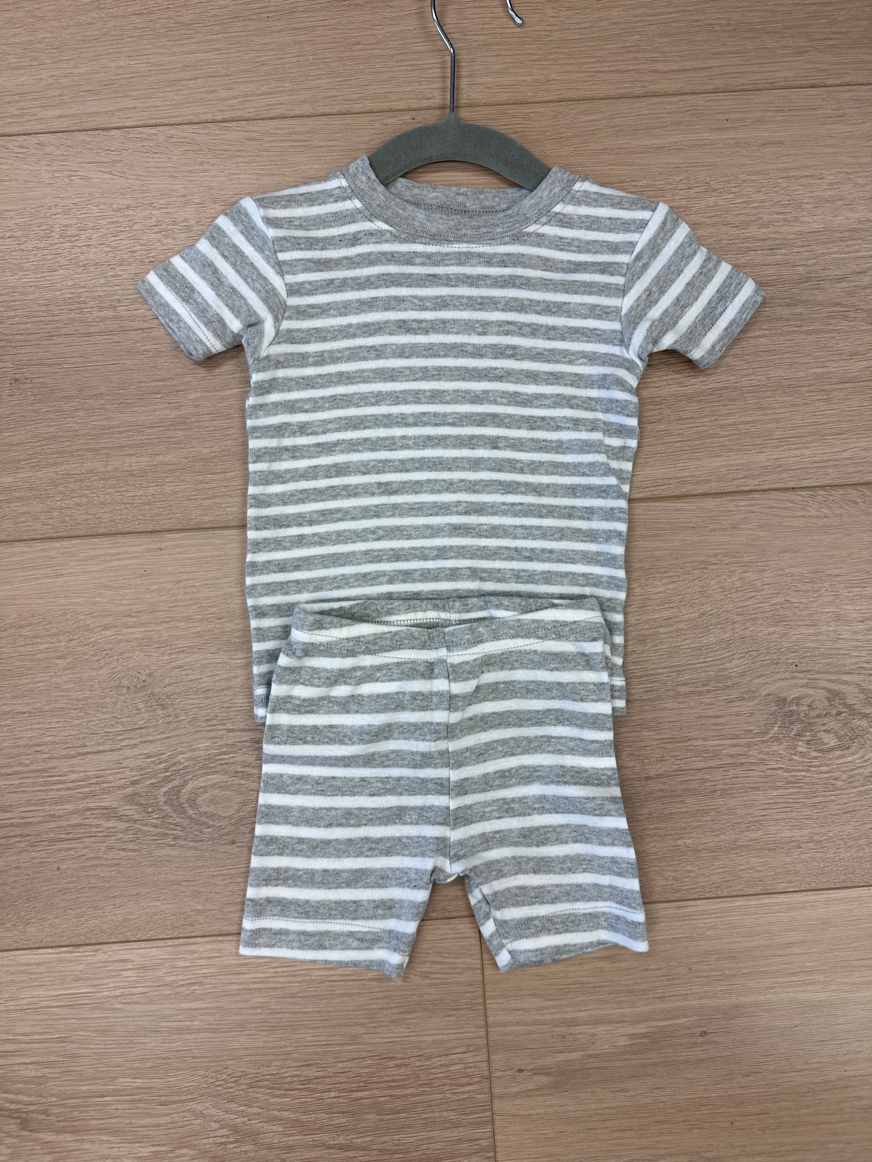 Carter’s Grey Stripped Tshirt/Short Set 6-12M