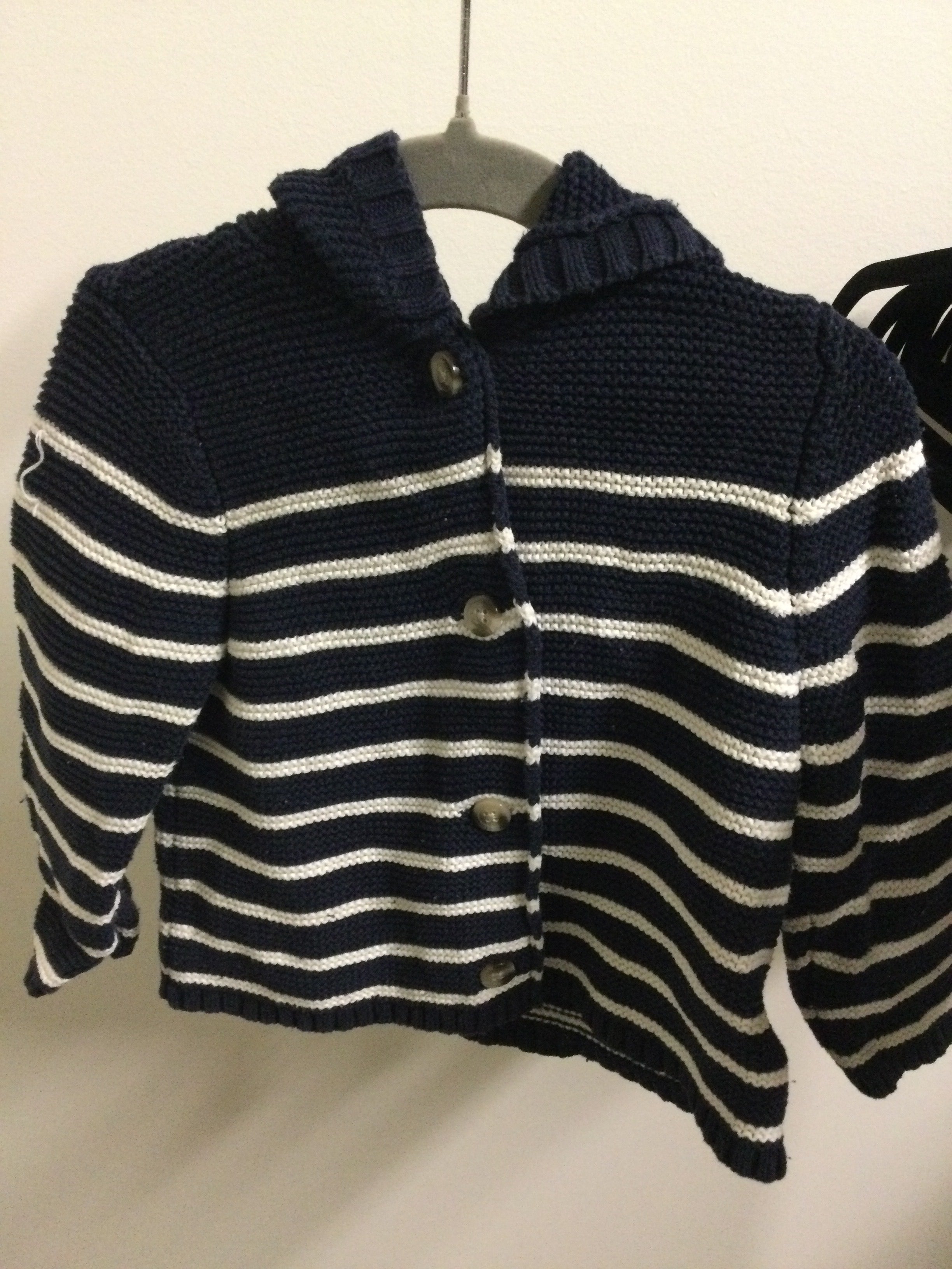 Old Navy striped hooded knitted sweater 18-24M