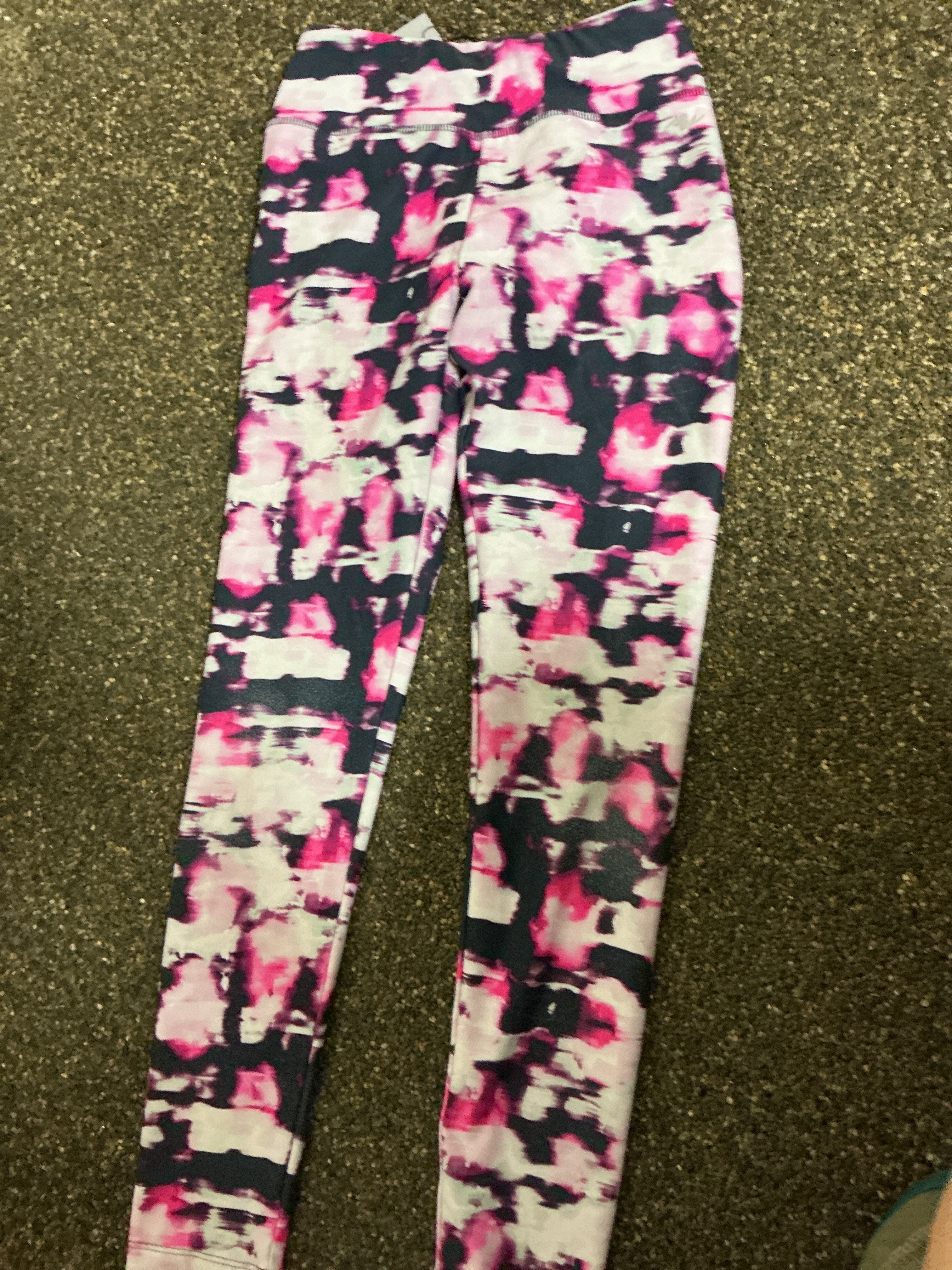 Athletic Works purple/pink design leggings 7-8Y