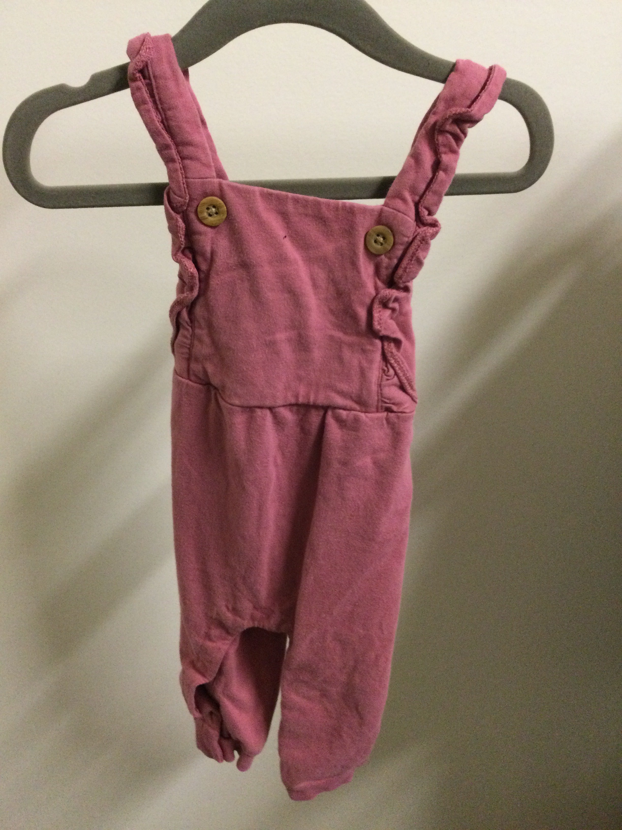 Carter’s pink fabric overalls 12M