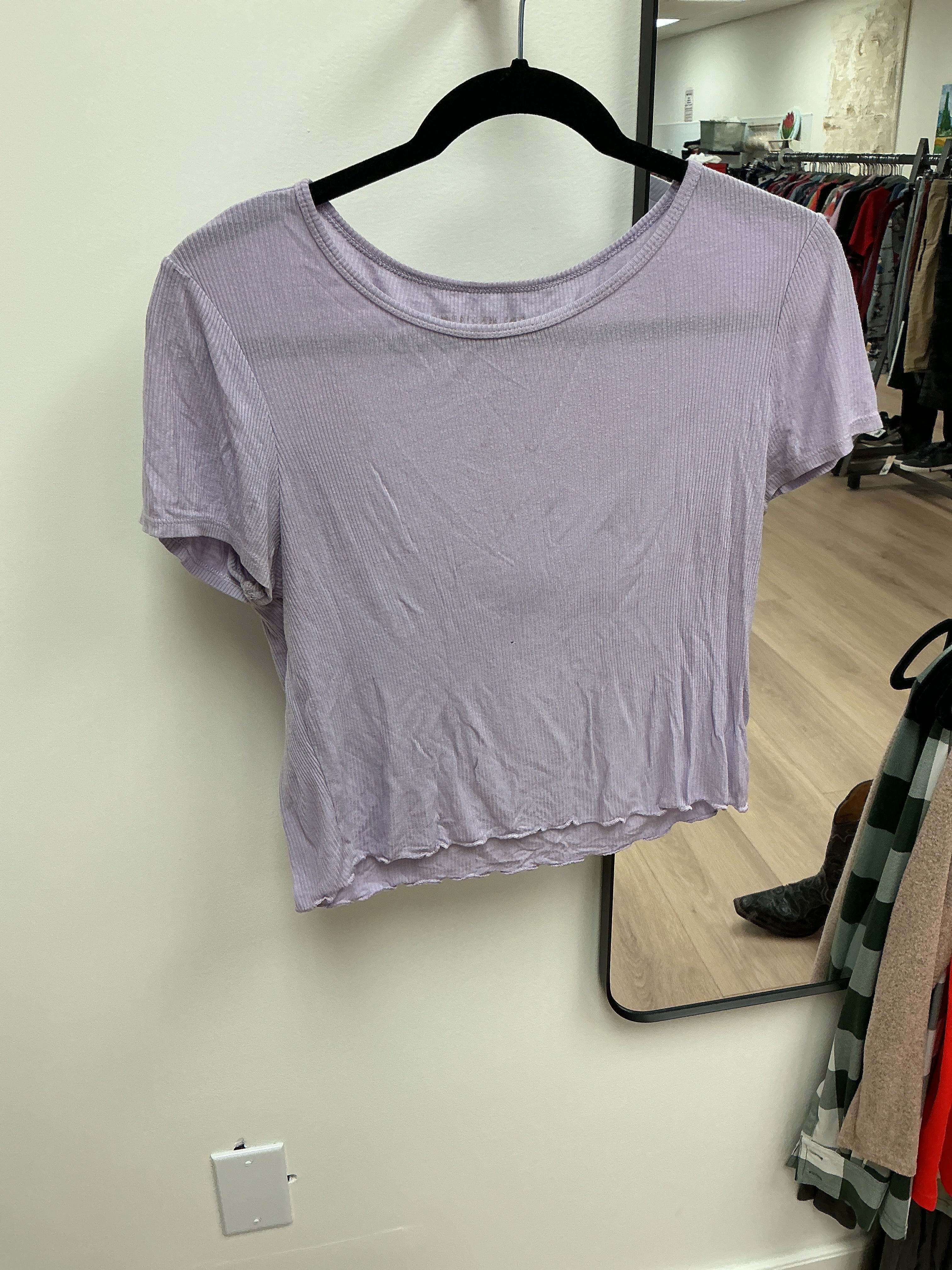 American Eagle purple ribbed tee S