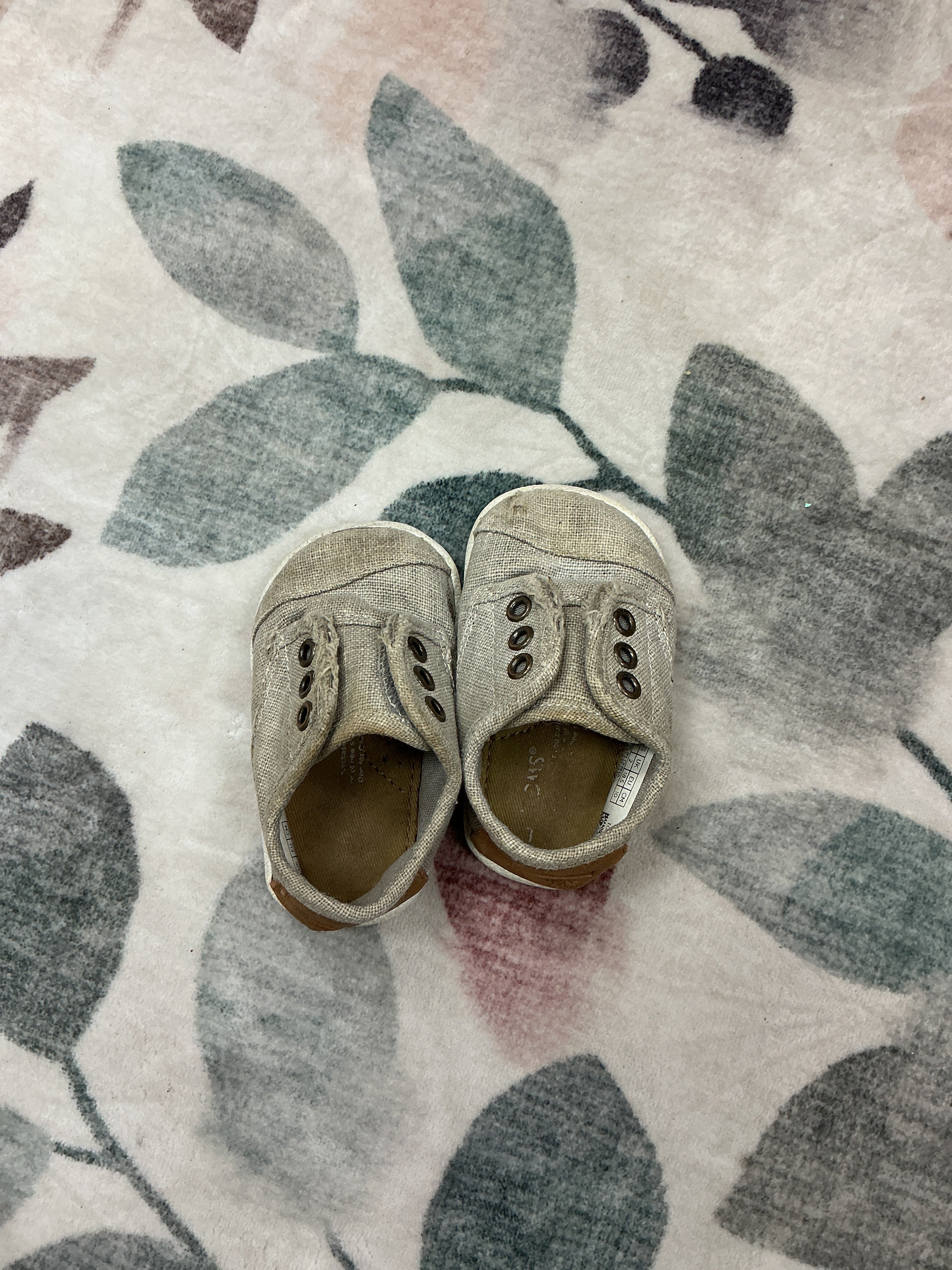 Toms grey Velcro shoes size 3