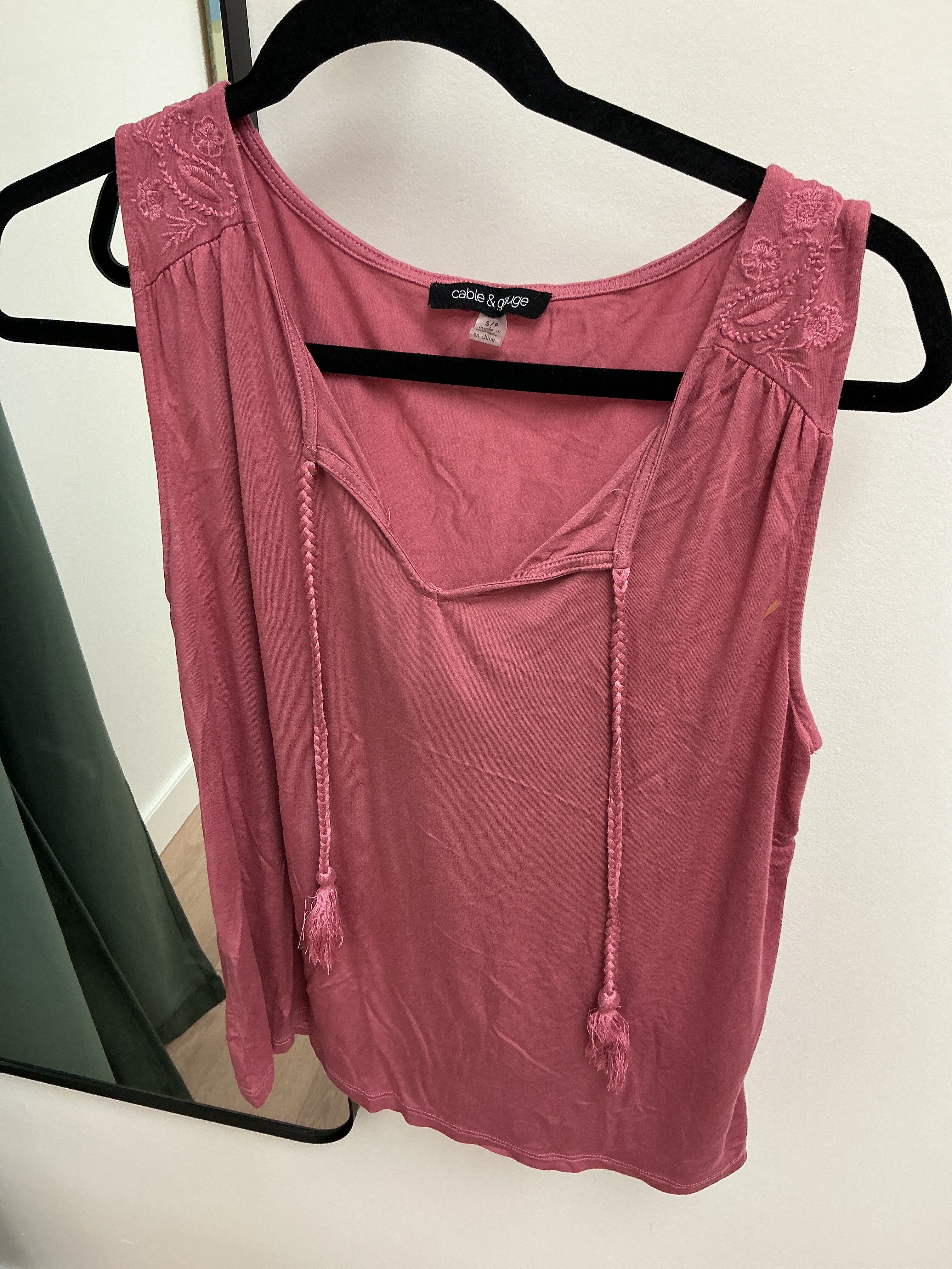 Cable & Gauge pink top S