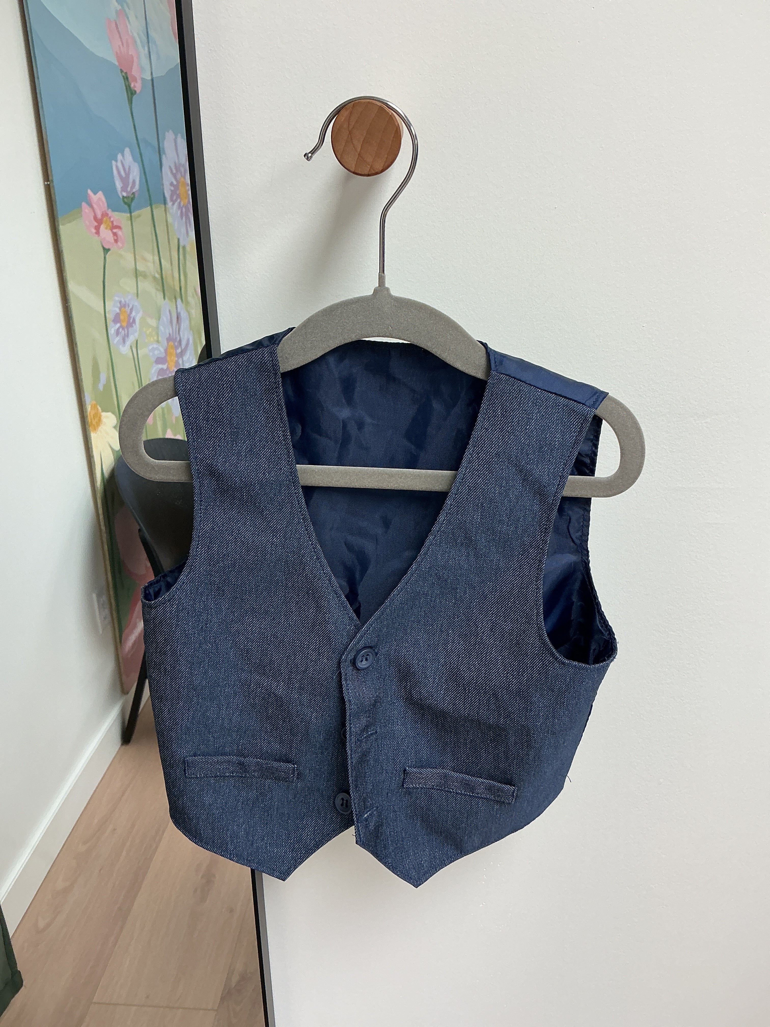 George blue suit vest size 2T