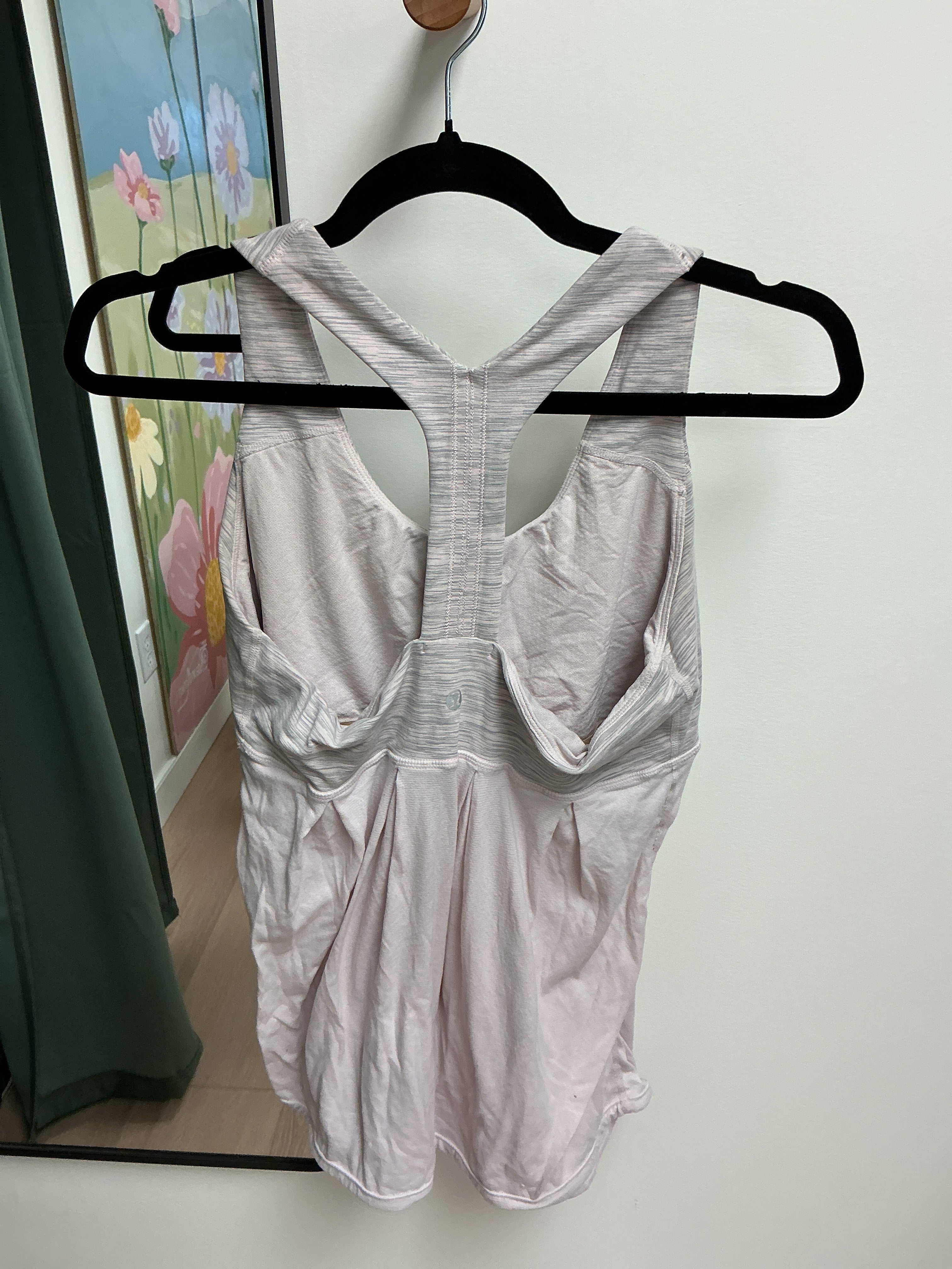 Lululemon pink lined tank top L