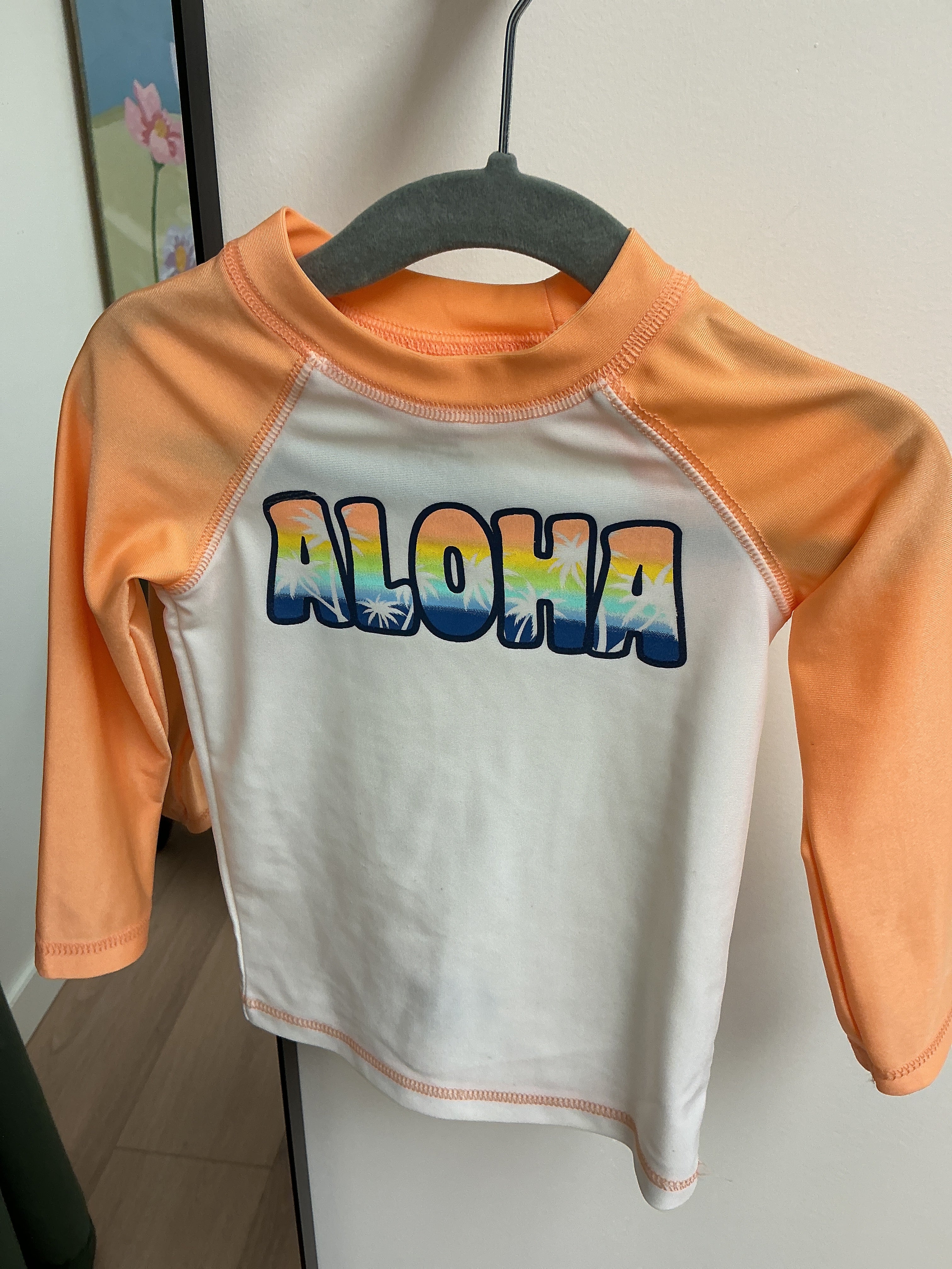 George orange Aloha swim shirt size 2T