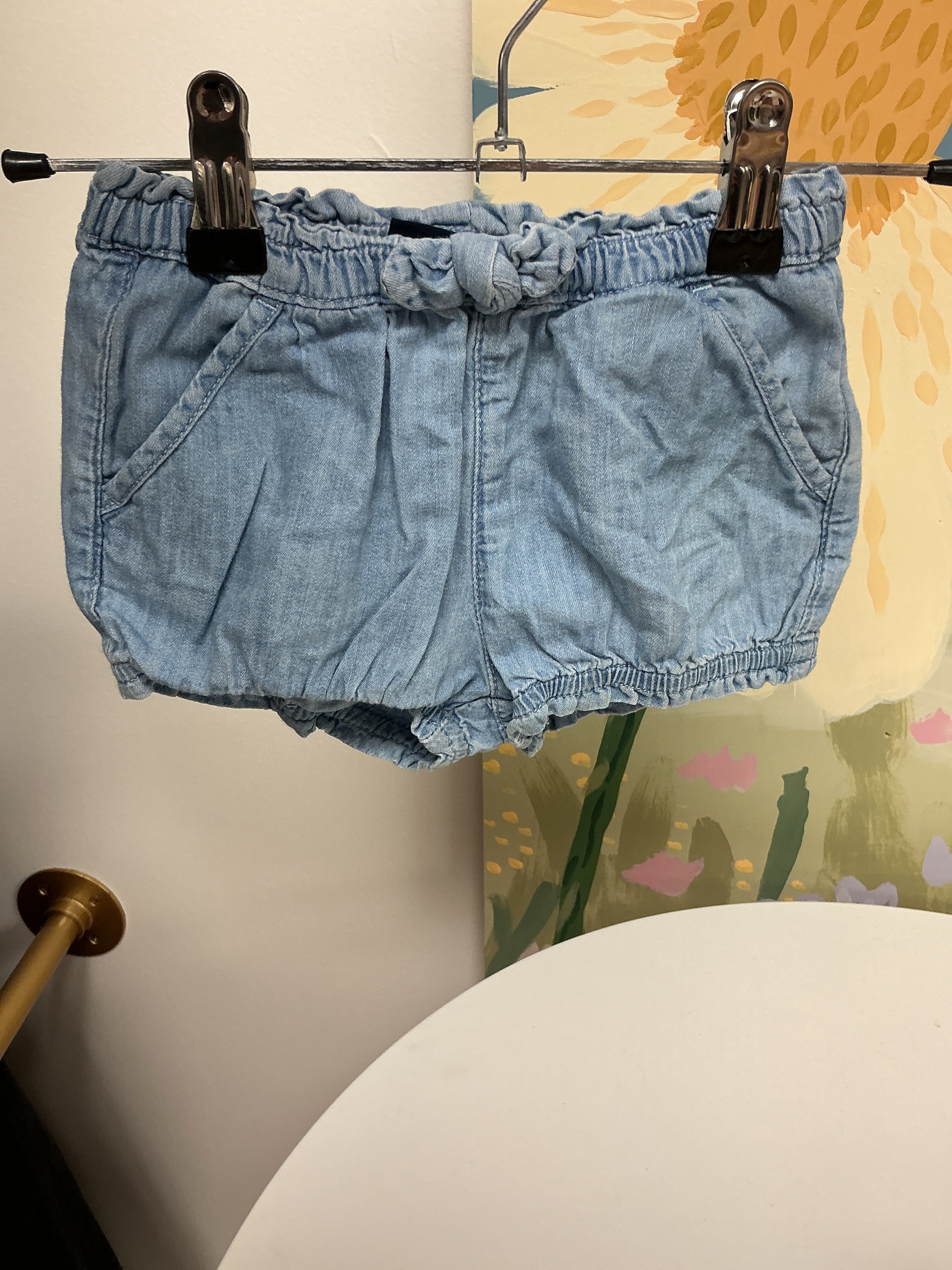 Gap denim tie shorts size 12-18M