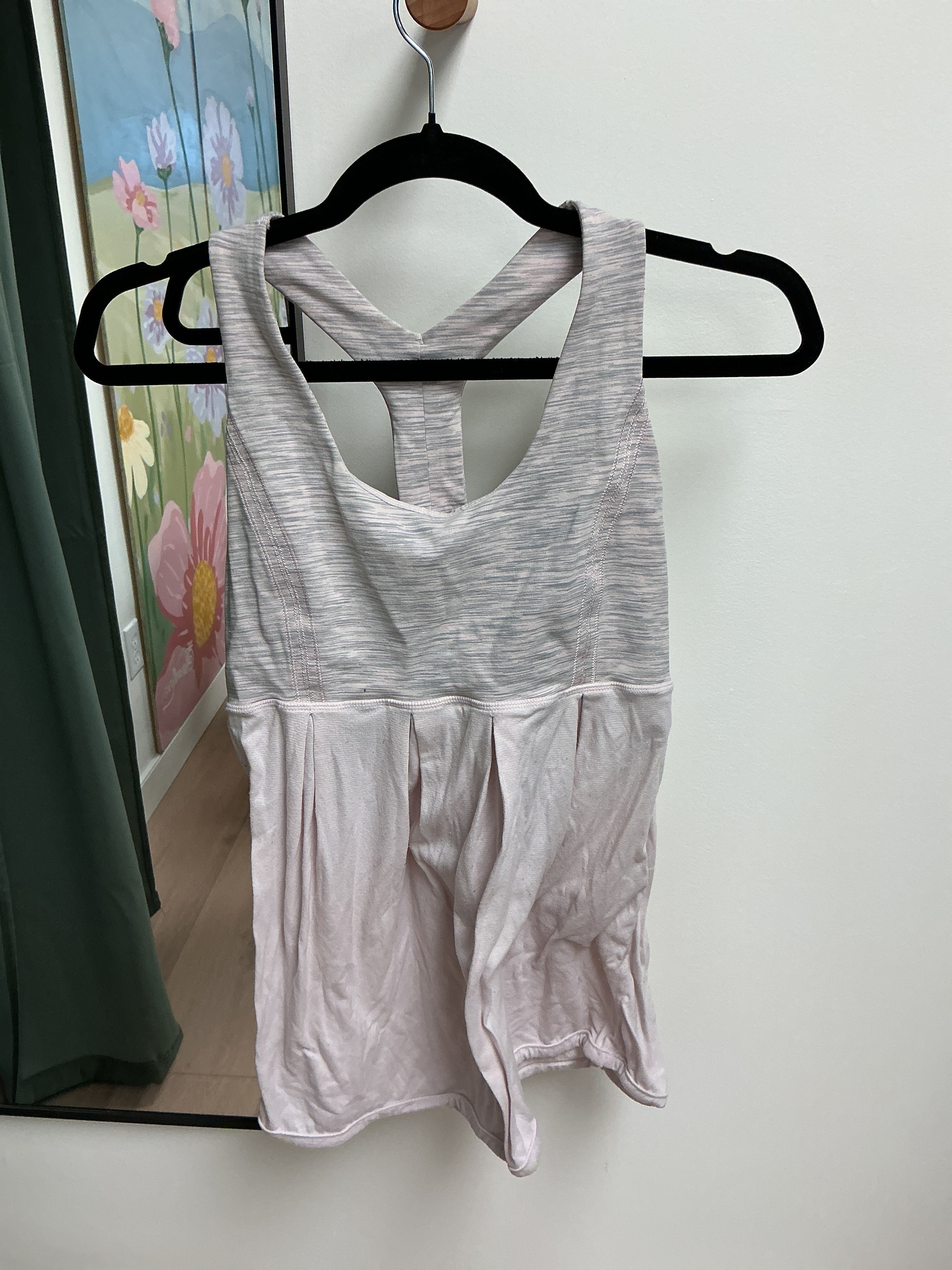 Lululemon pink lined tank top L