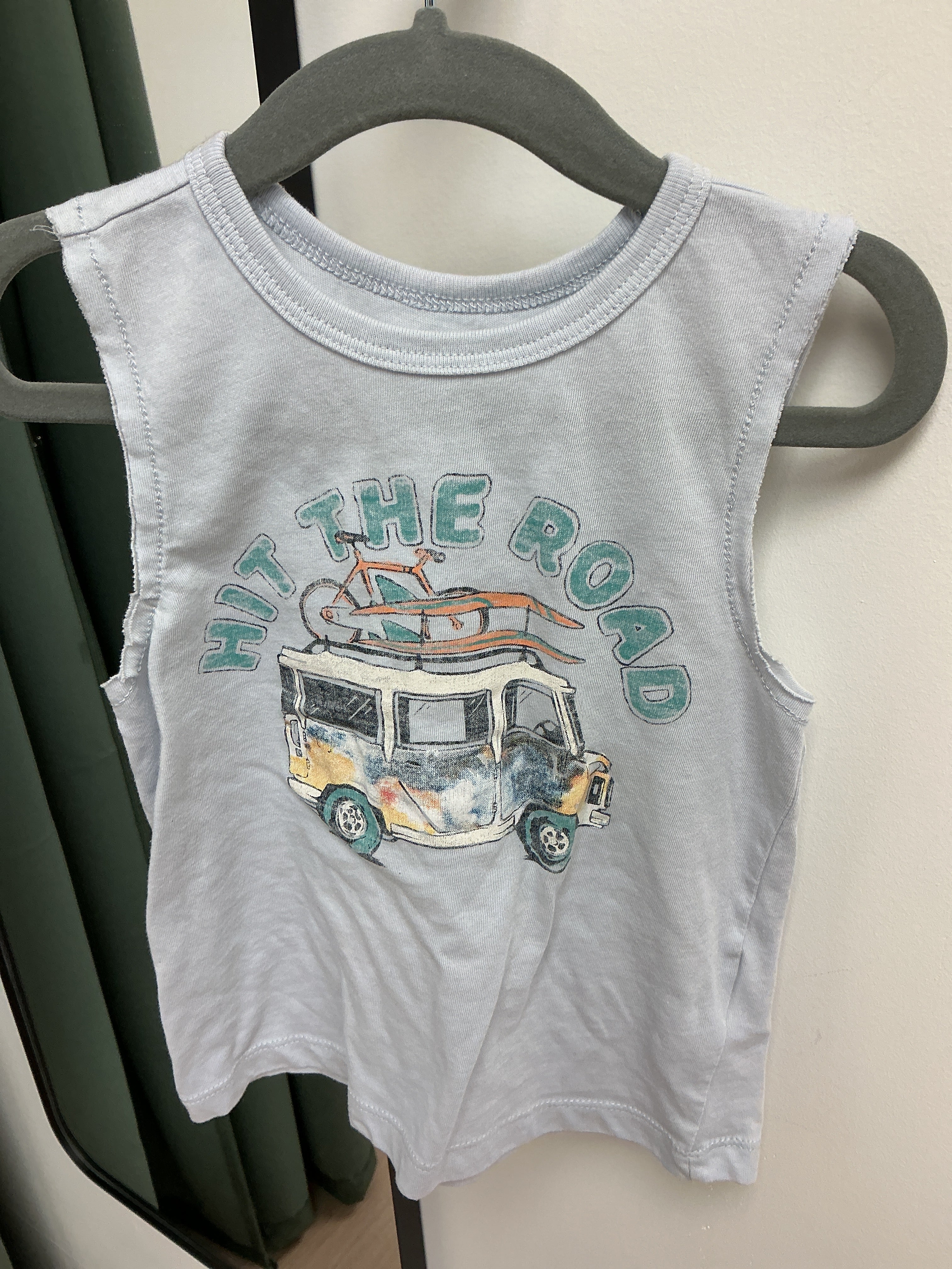 Oshkosh baby blue van sleeveless shirt size 2T