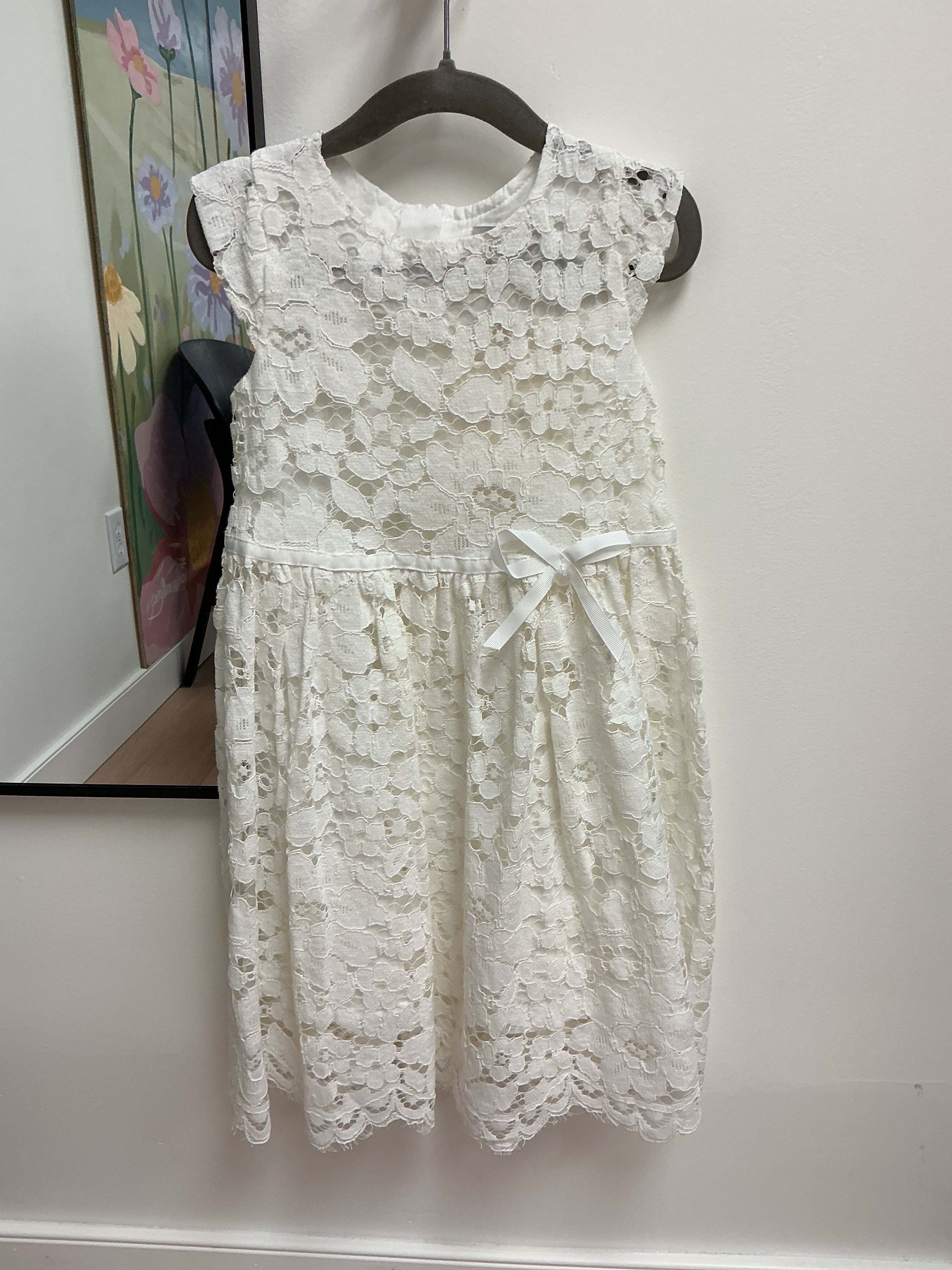 All Vin white lace flower dress 3-4Y