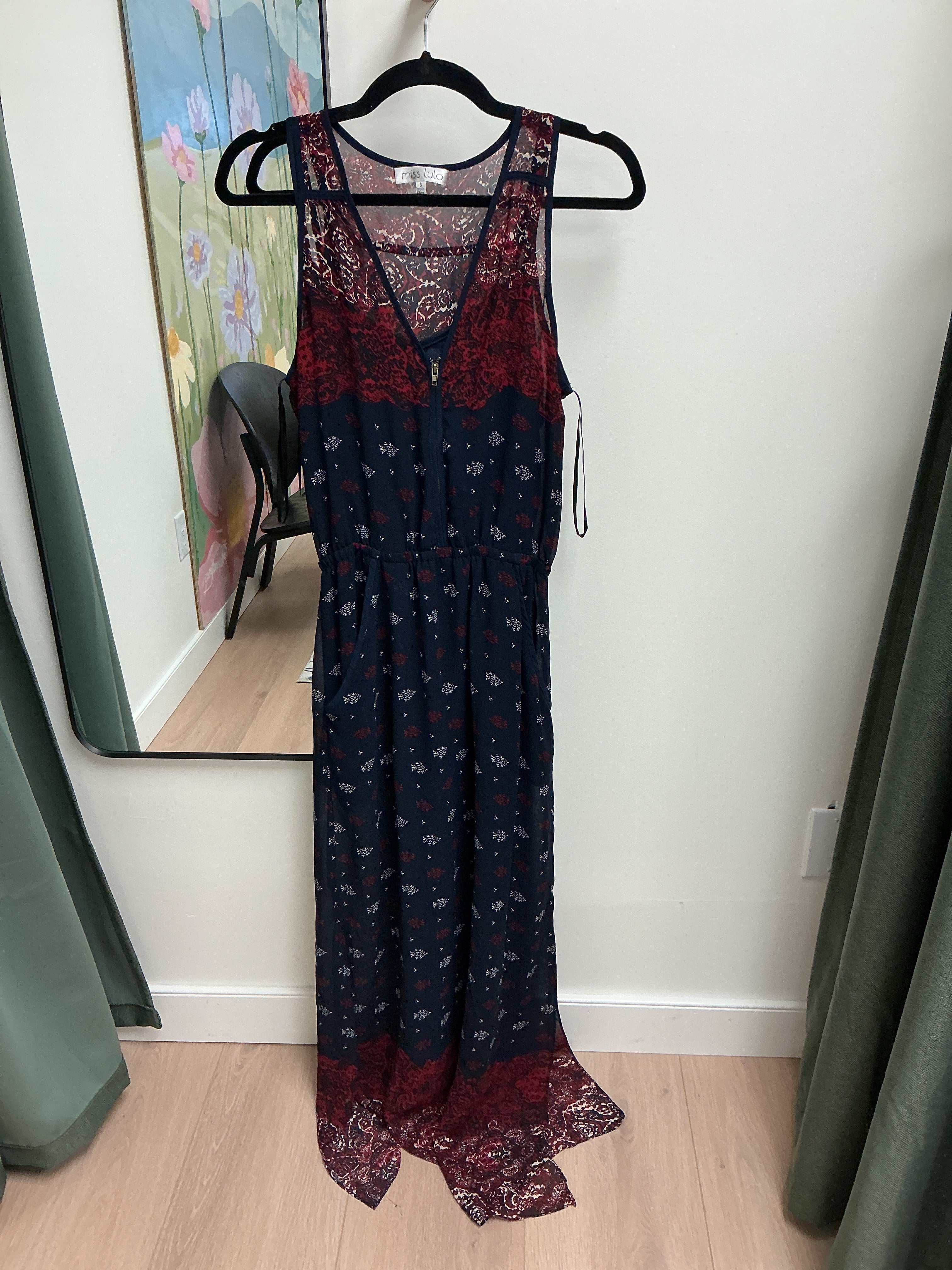 Miss lulo red and blue dress size small