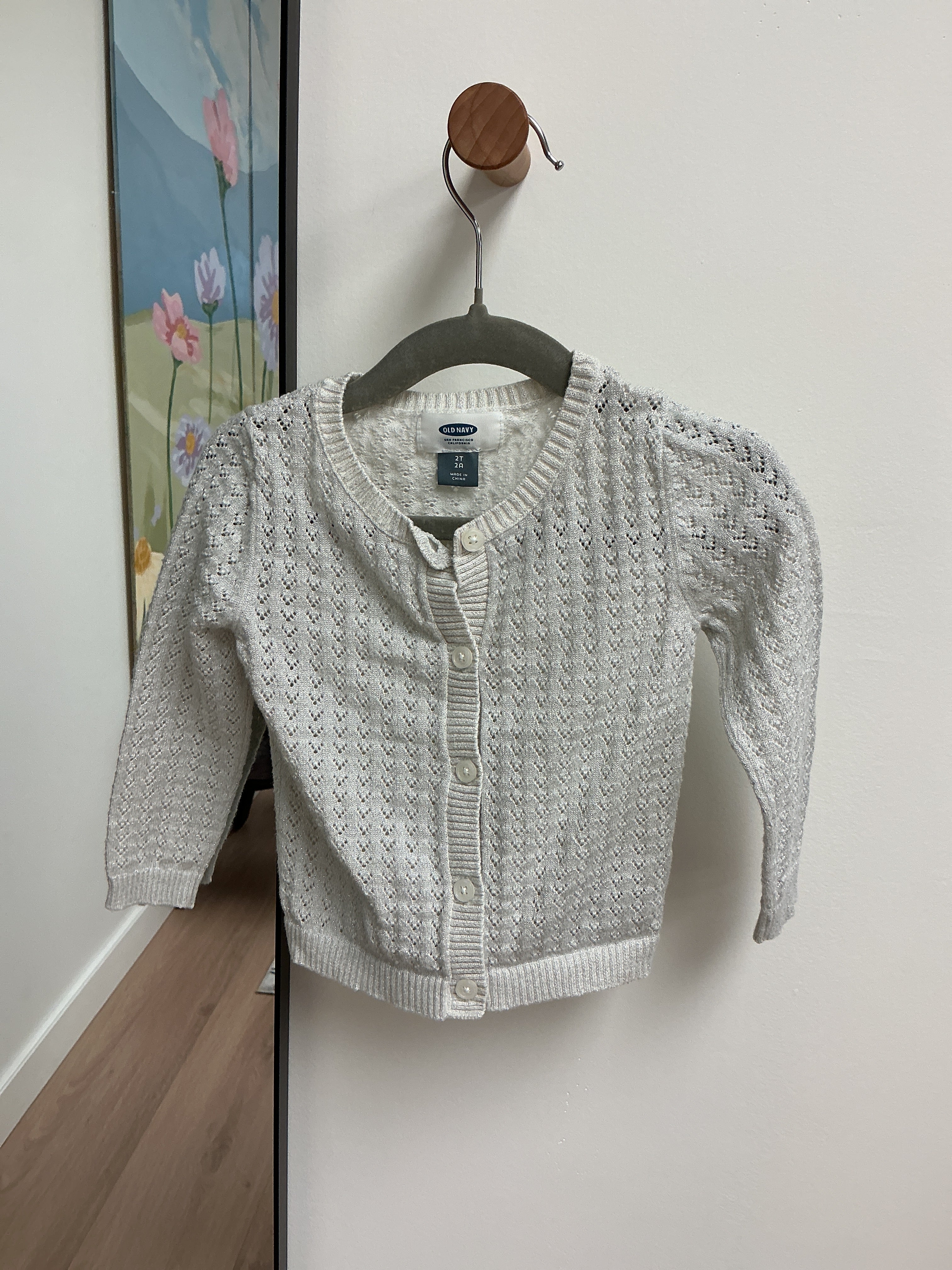 Old Navy knit sparkle button sweater 2T