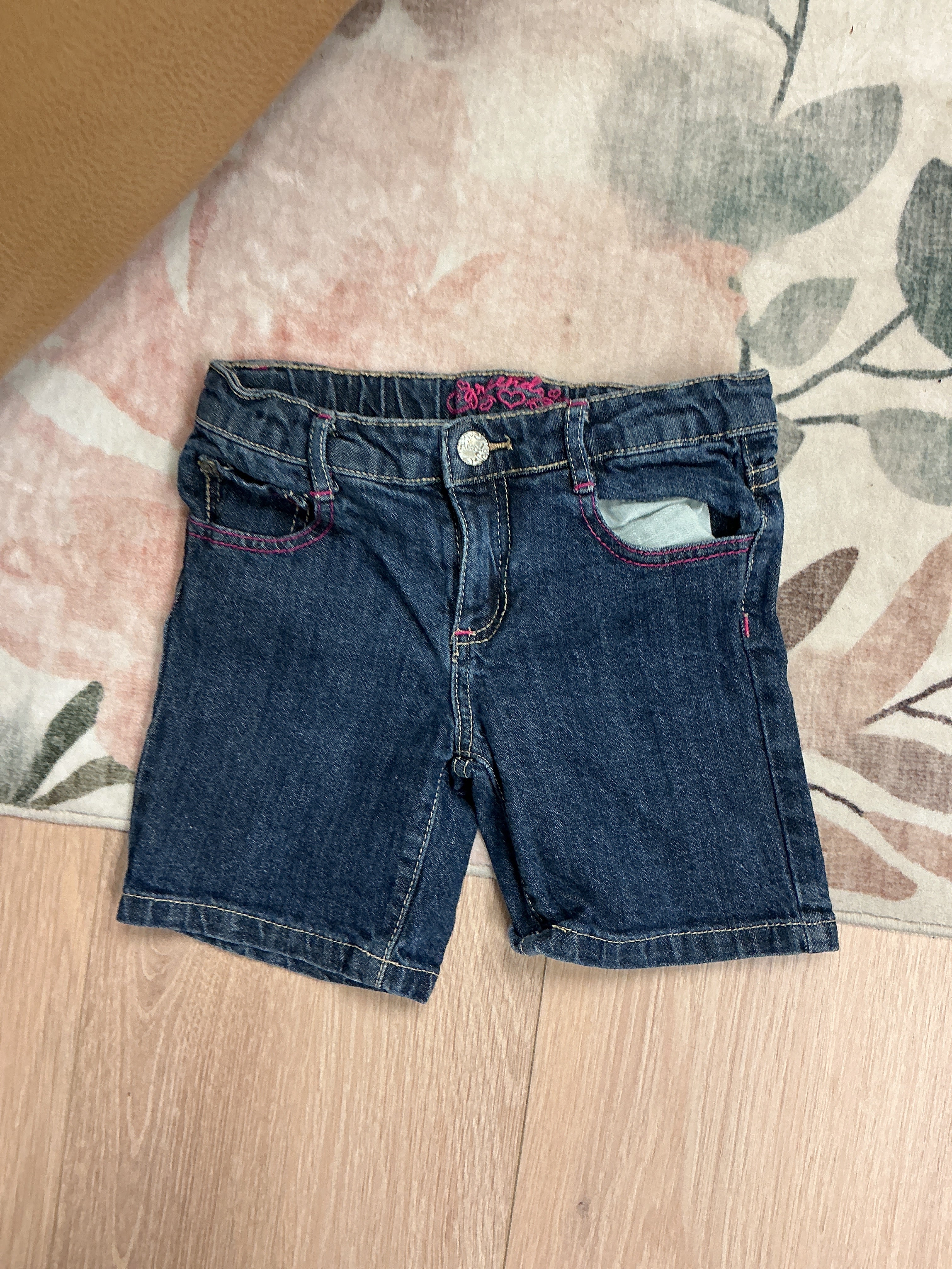 Greendog navy/pink jean shorts 6Y