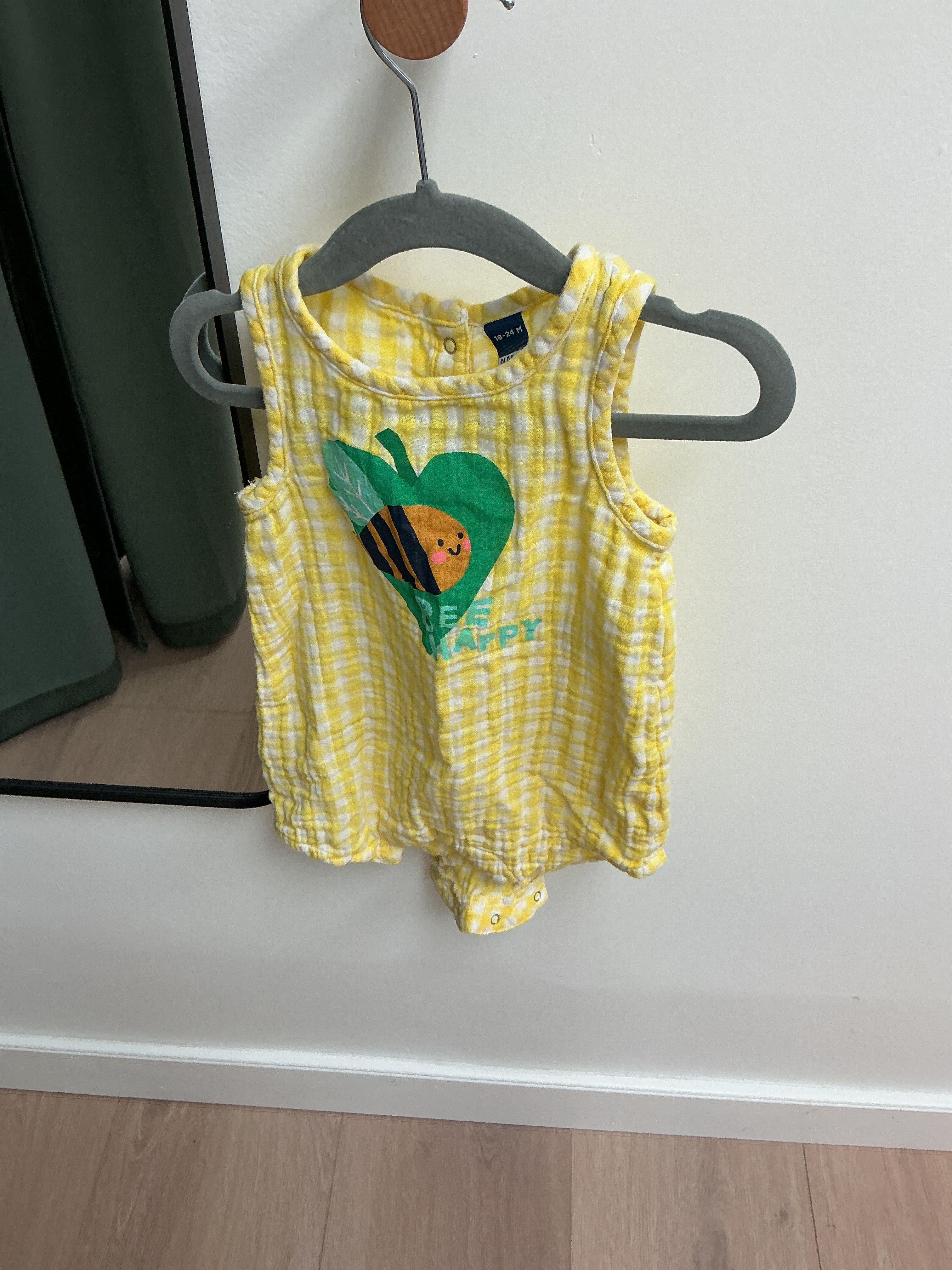 Old Navy Yellow Bodysuit Bee 18-24M