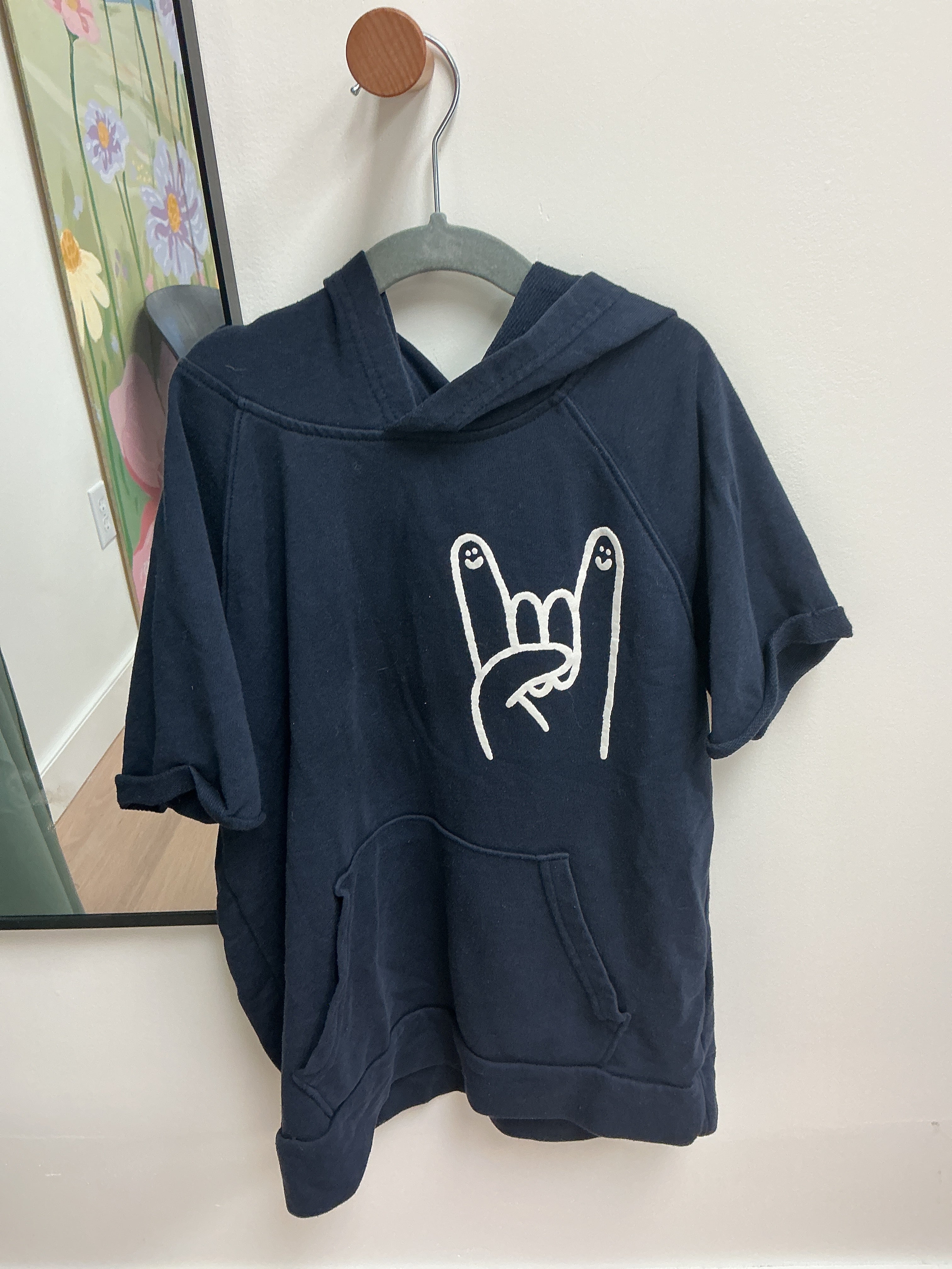 Old Navy dark blue Tshirt with a hood size 10/12