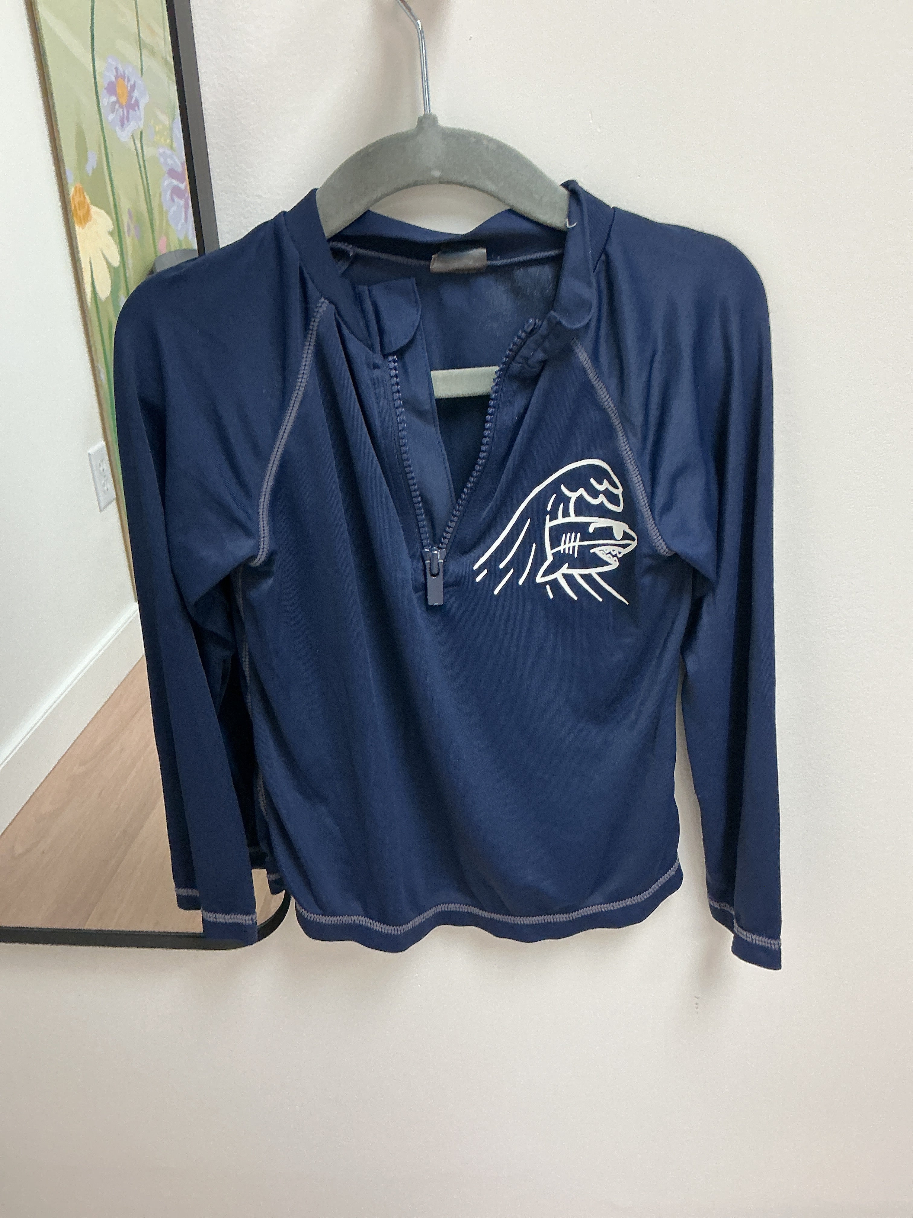 Old navy navy blue shark swim shirt size 3T
