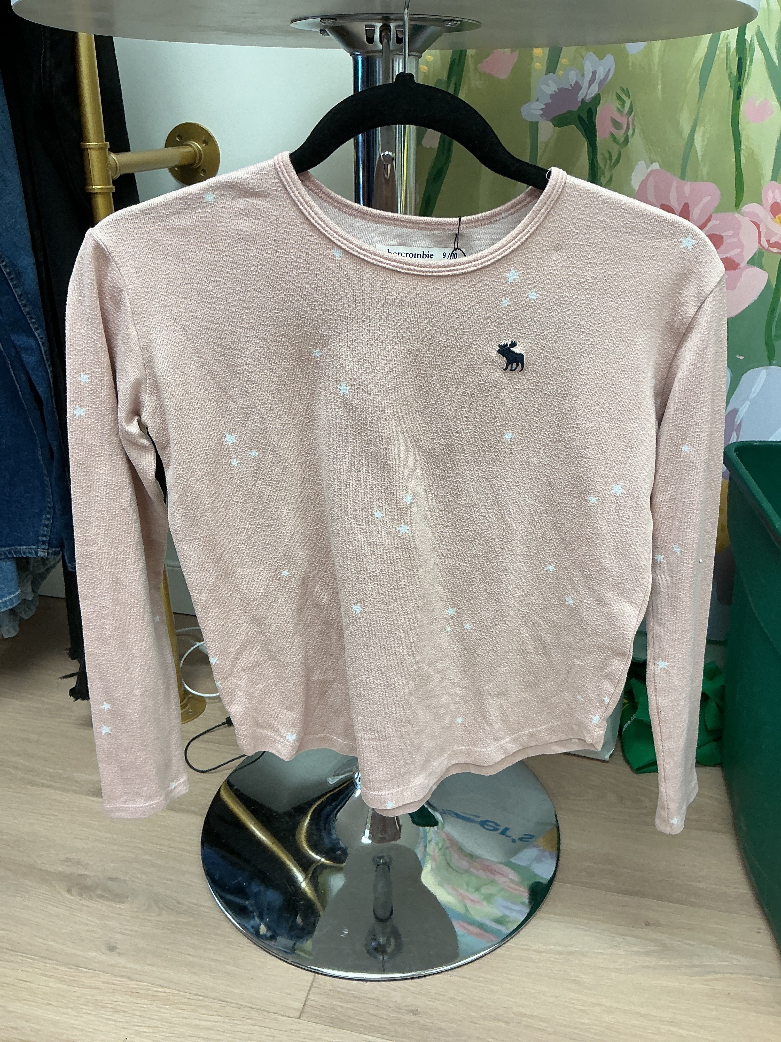 Abercrombie Kids pink with stars longsleeve 9-10Y