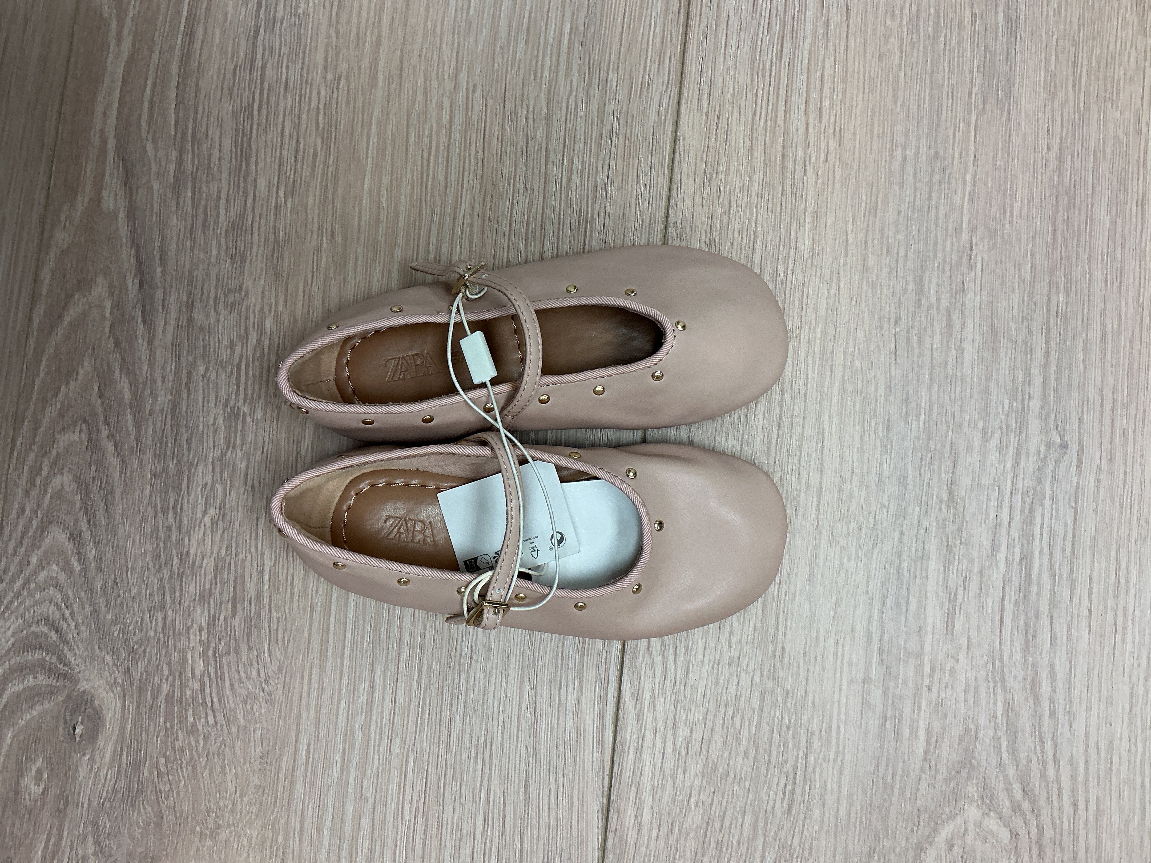 NWT Zara Pink and gold shoes Size 25/ 9C
