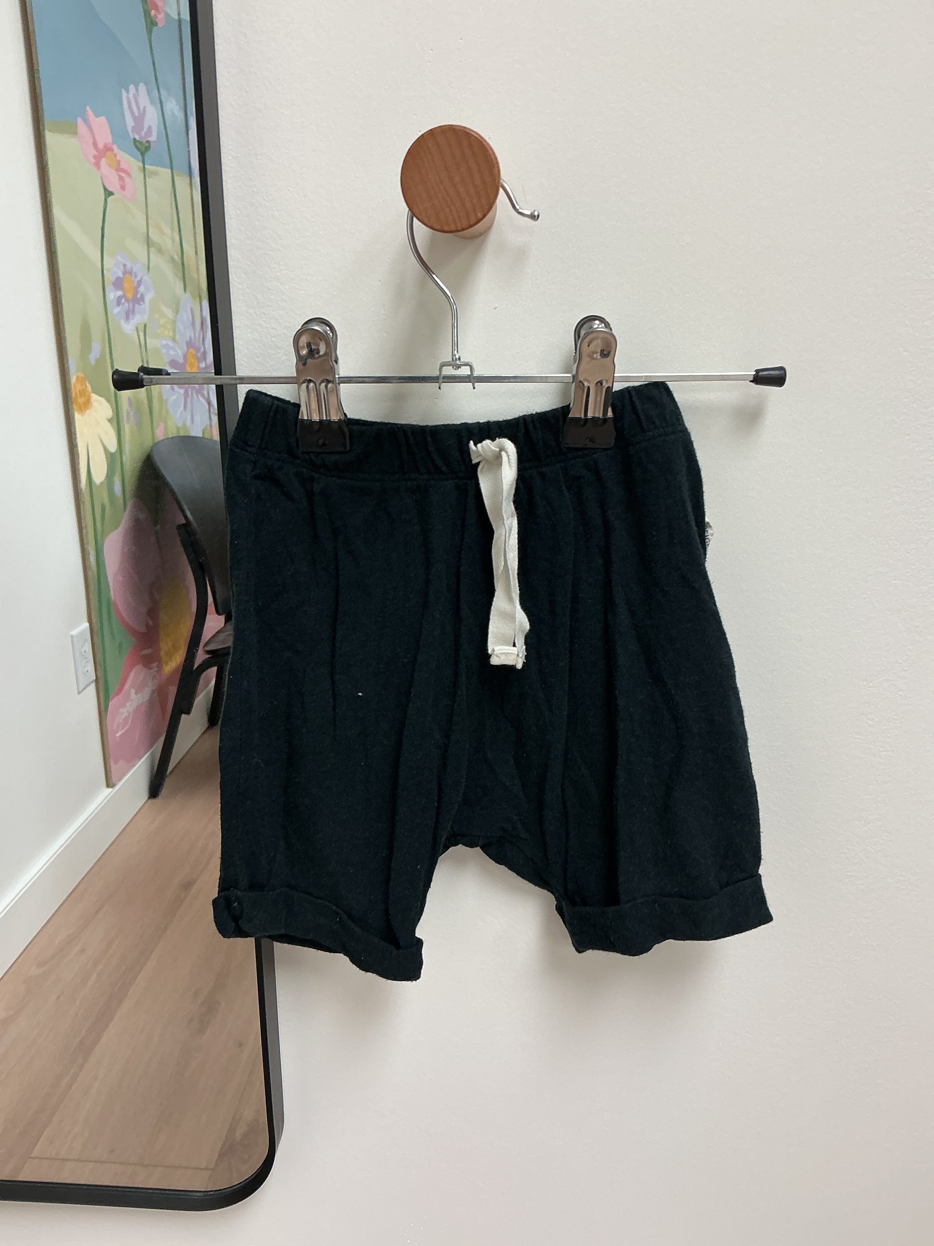 Greige black soft shorts