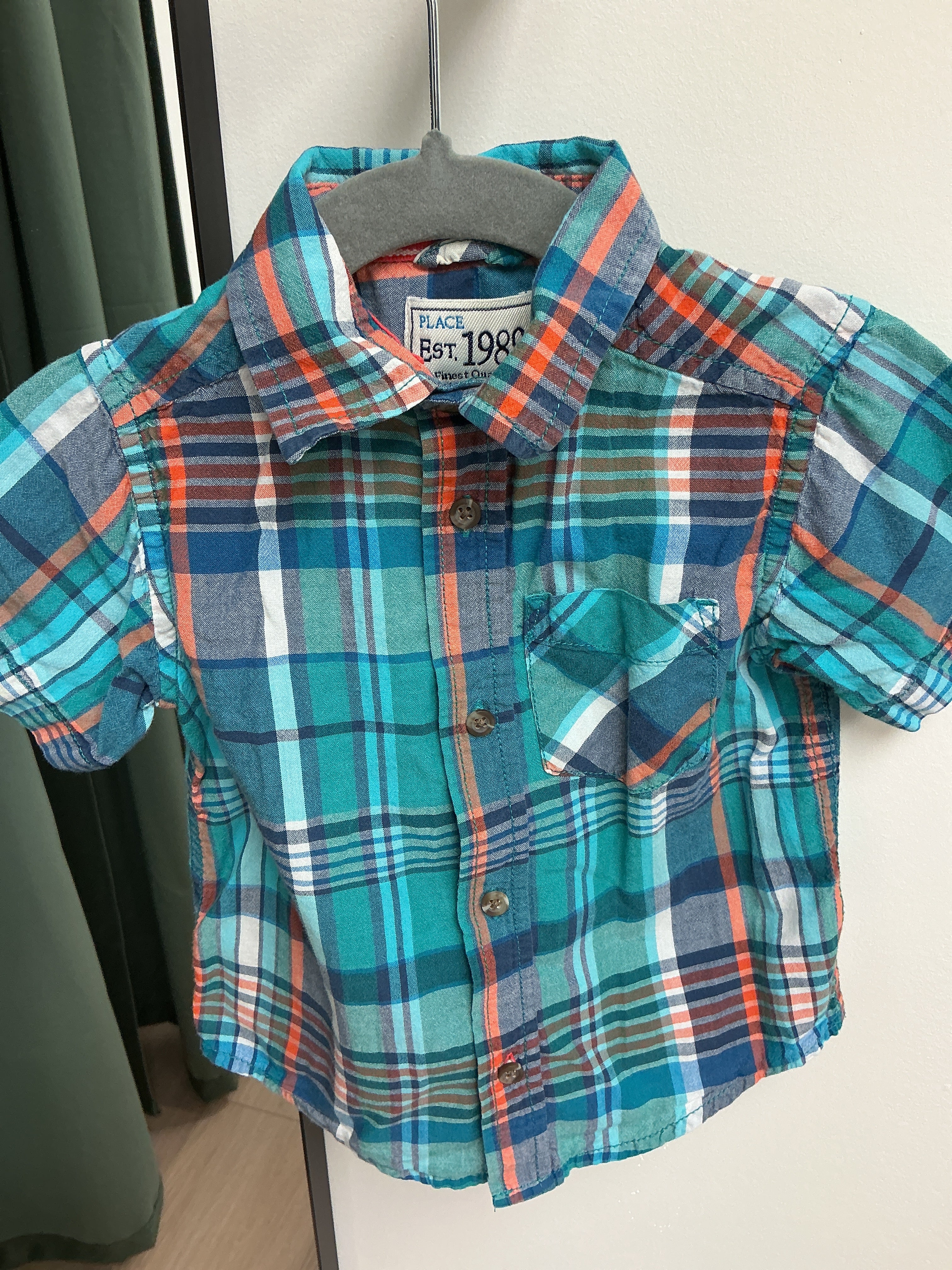 Children’s Place teal dress shirt 18/24