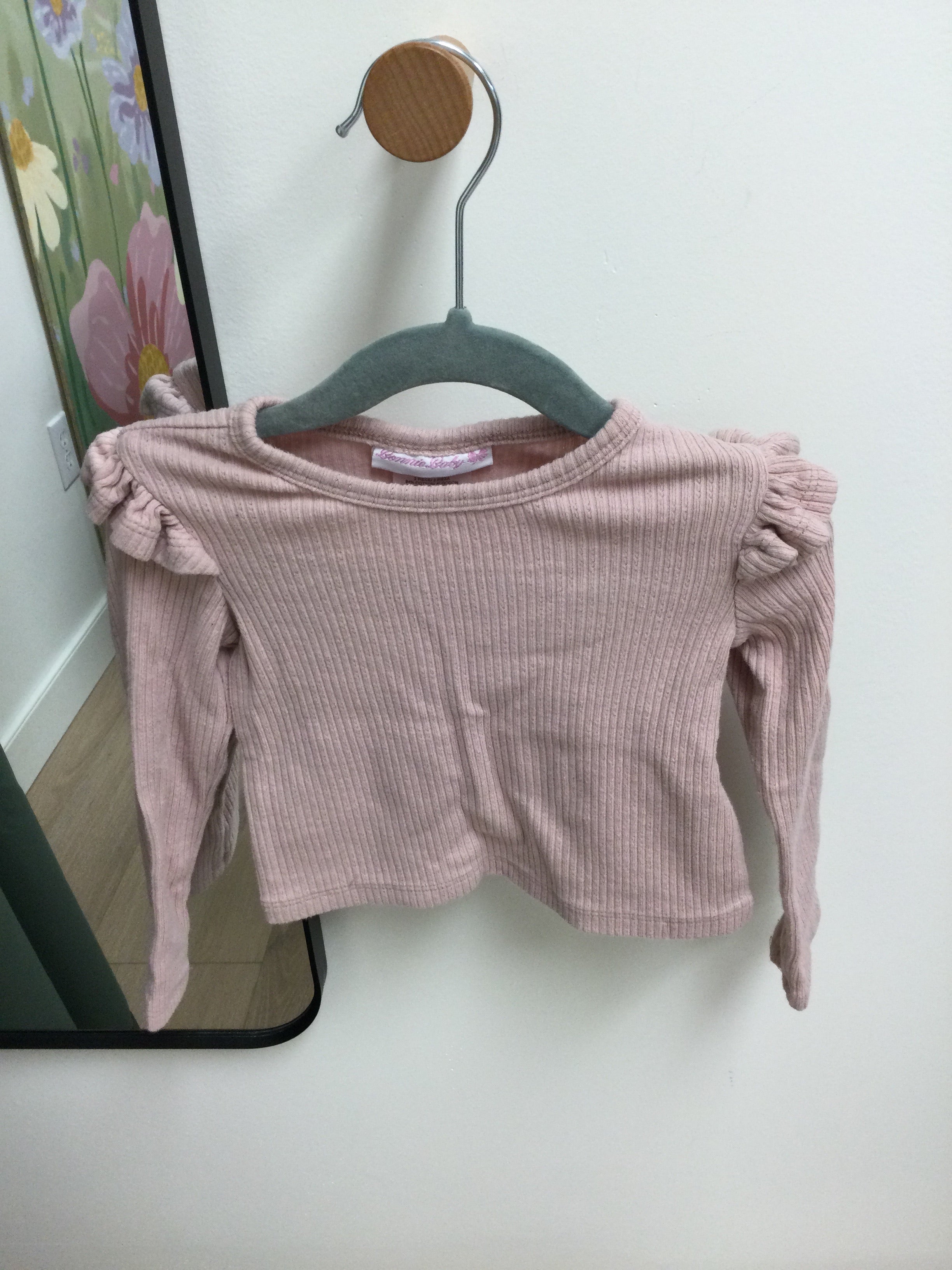 Bonnie Baby pink ribbed long sleeve size 2T