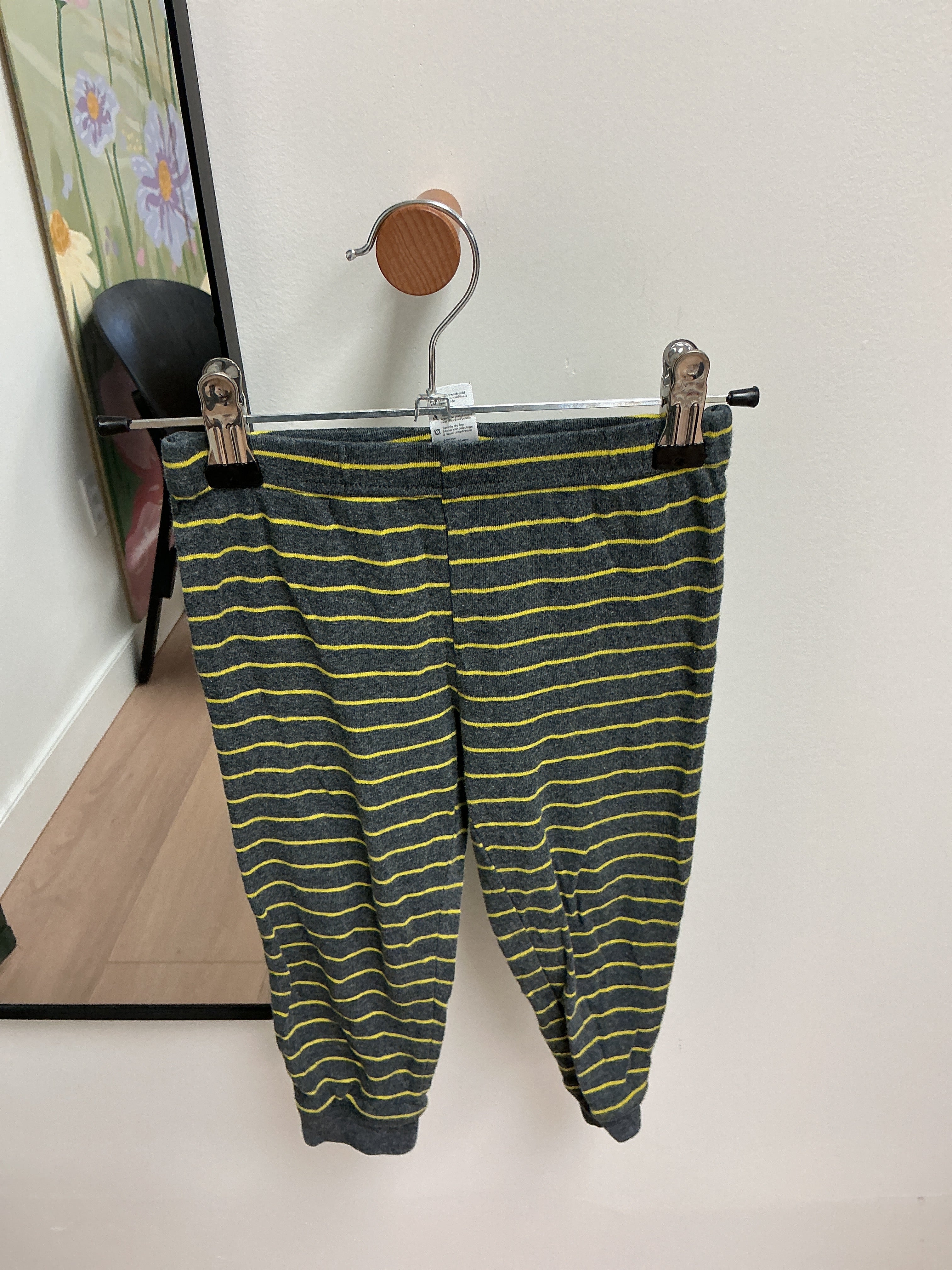 George grey yellow striped pants size 3T