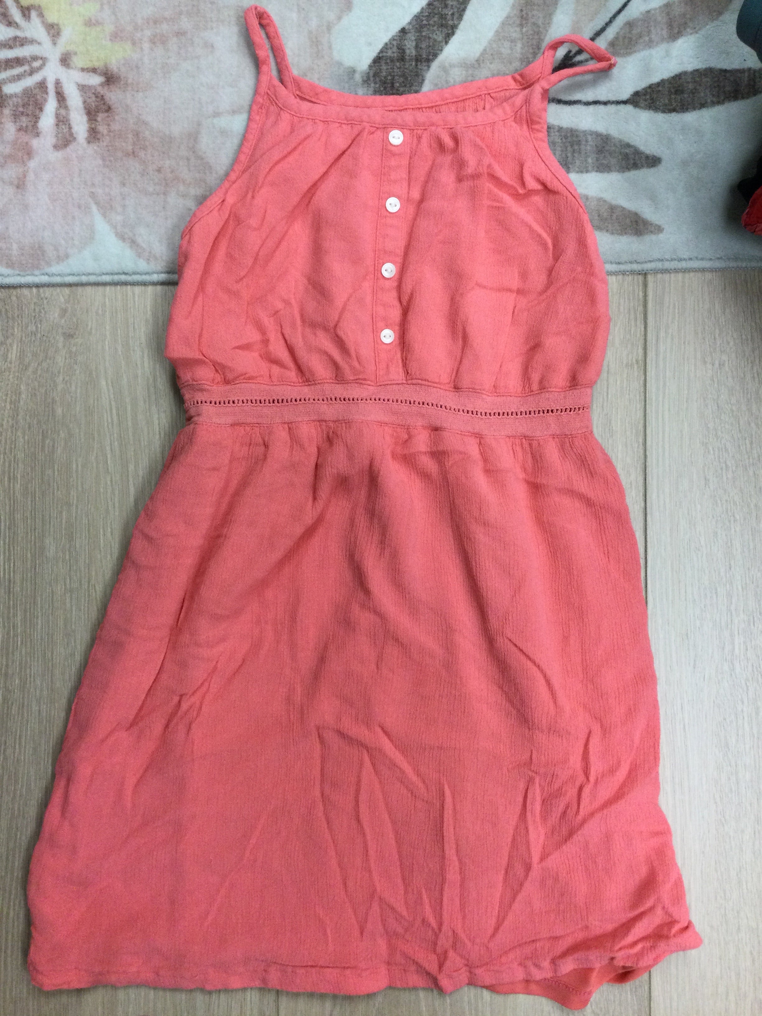 Old Navy coral button dress 8Y